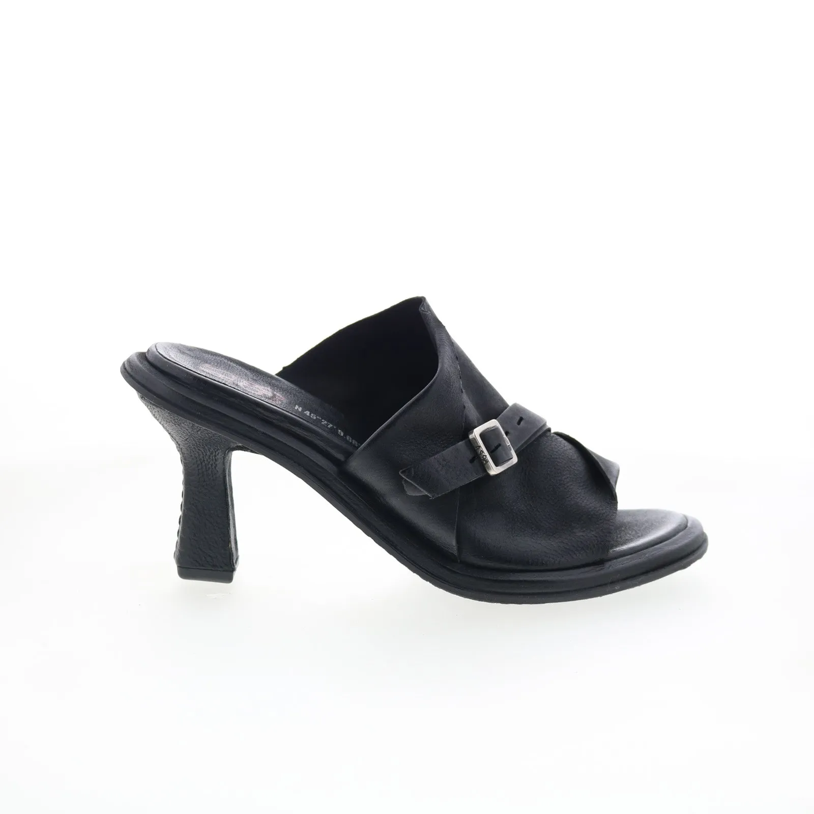 A.S. 98 Smitty B22005-201-6002 Womens Black Leather Mules Heels Shoes Comfort Technology synthetic leather