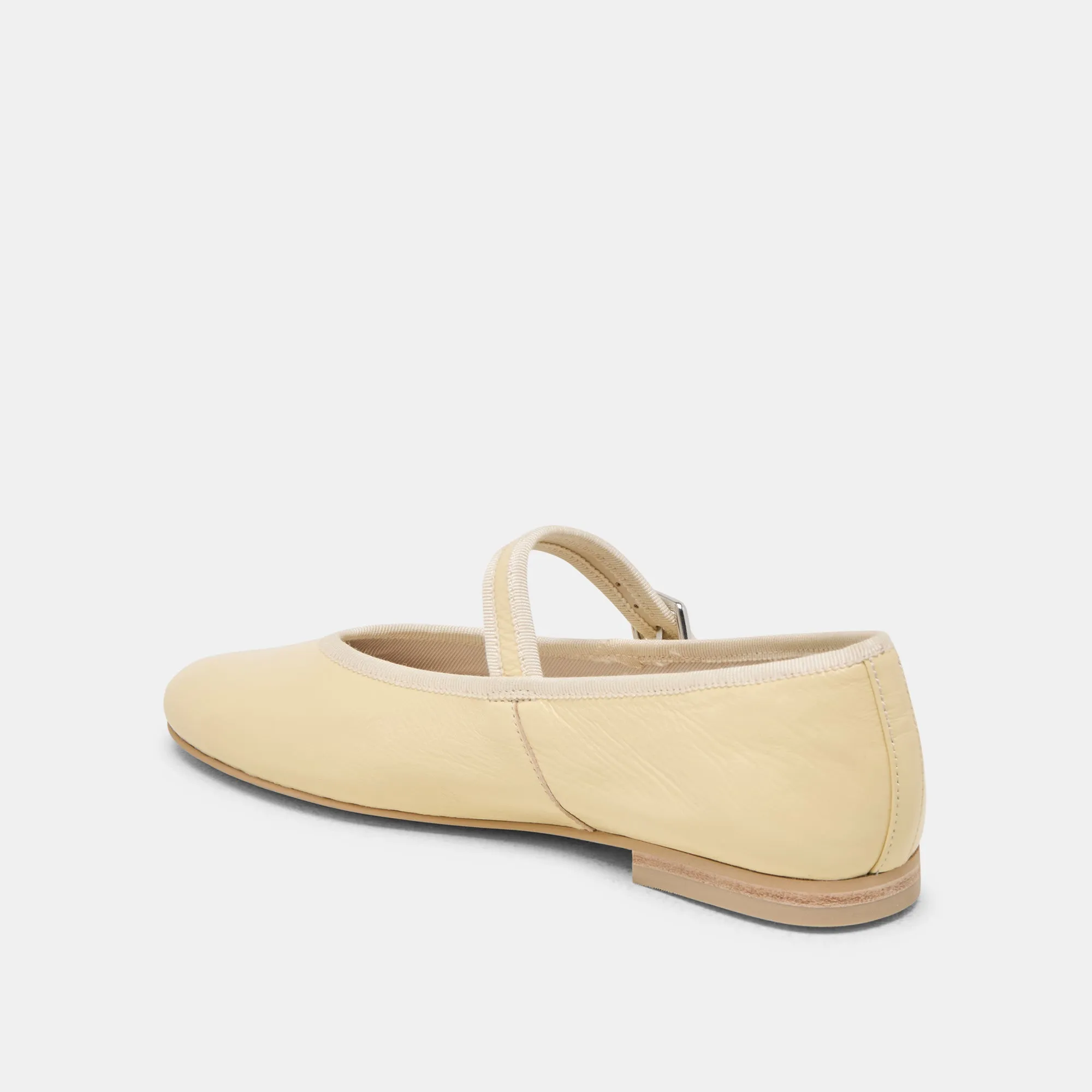 Seamless Interior Shoes ROSLYN BALLET FLATS LIGHT YELLOW LEATHER