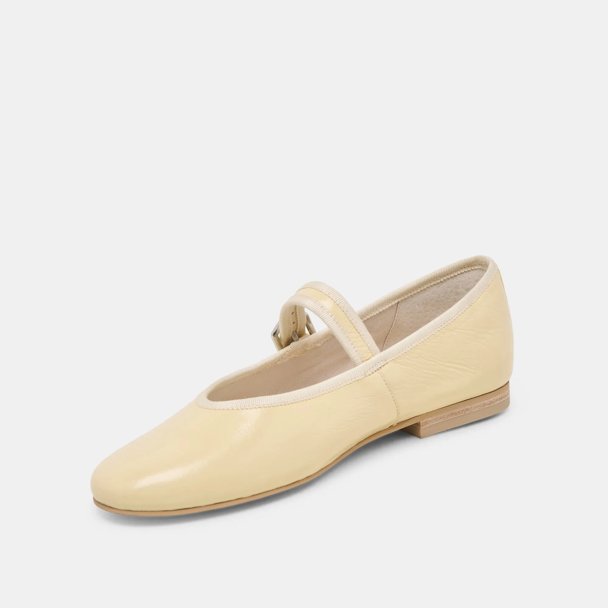 ROSLYN BALLET FLATS LIGHT YELLOW LEATHER Peace Walk Boat Glow