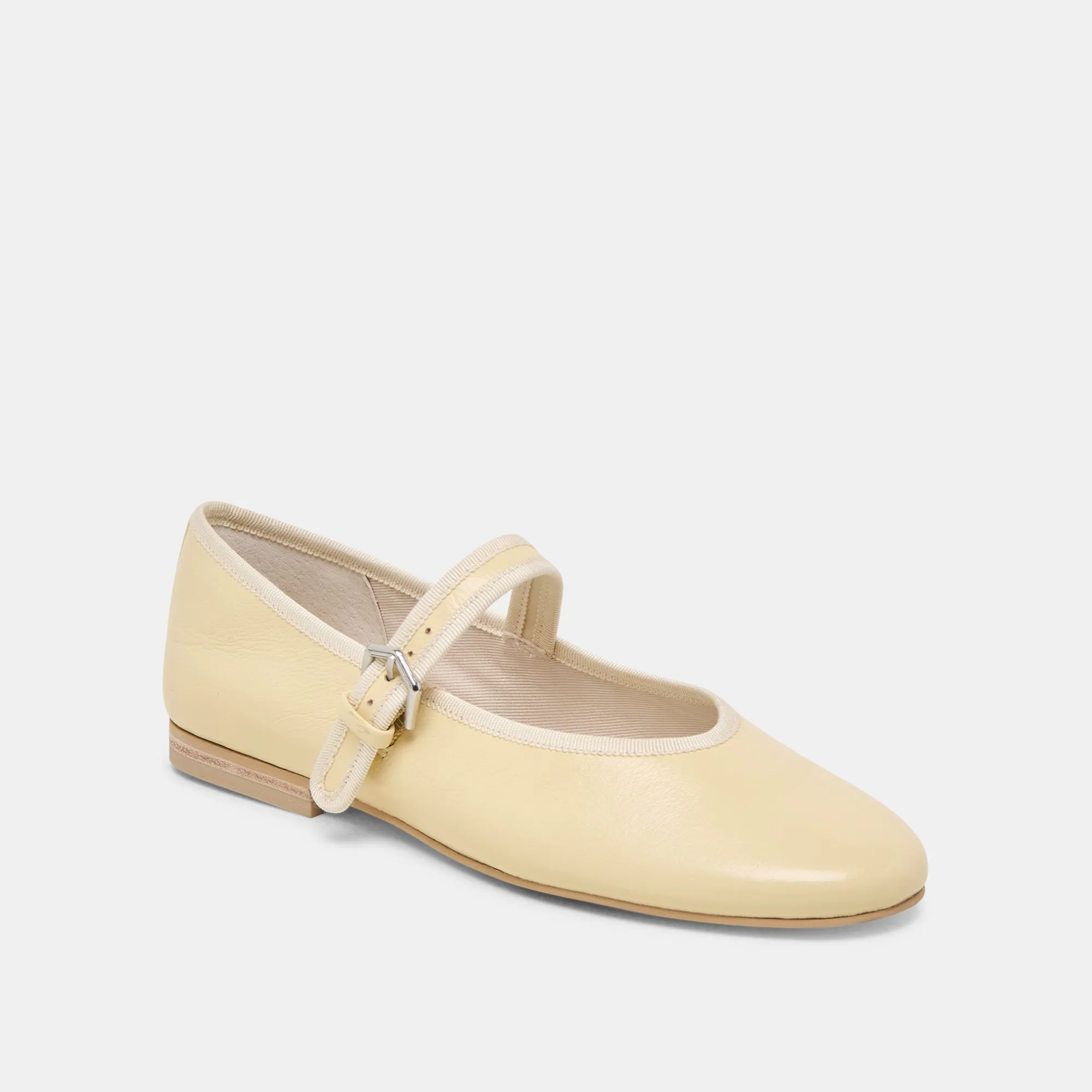 ROSLYN BALLET FLATS LIGHT YELLOW LEATHER Forest Step Soft Step Shoes