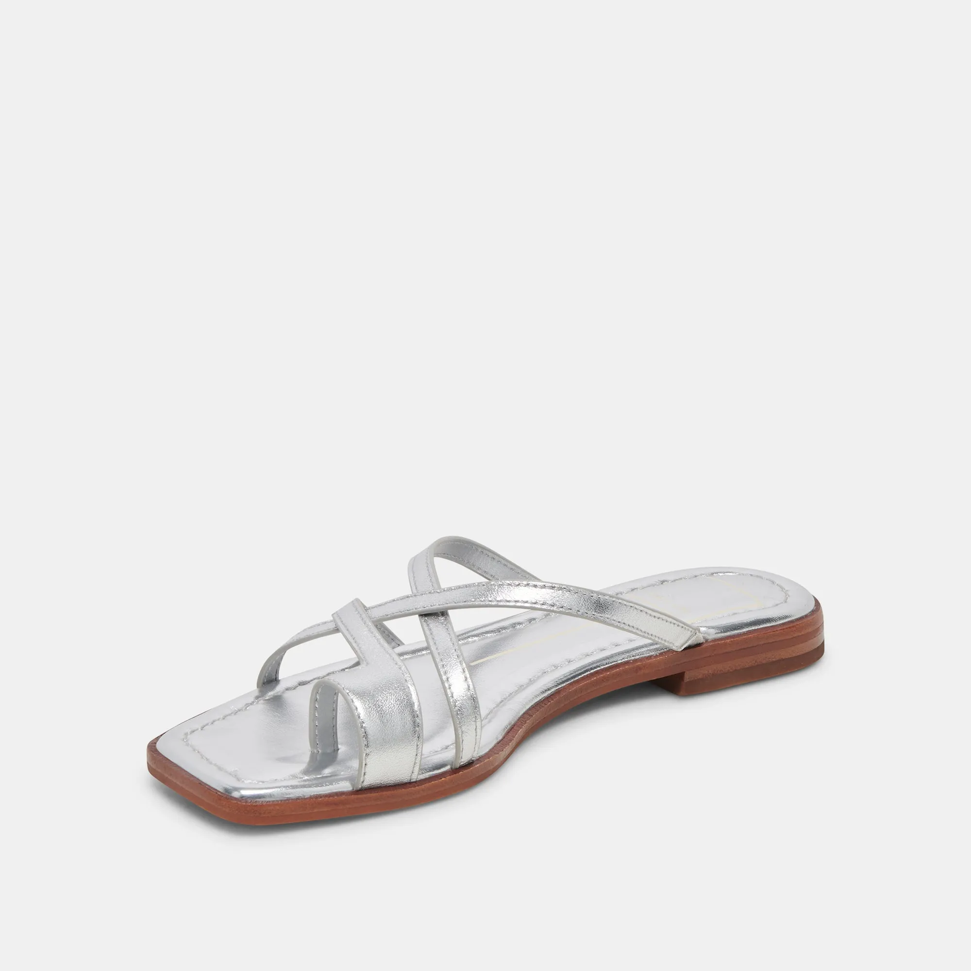 Airy Feeling Travel Ready INDIGO SANDALS SILVER DISTRESSED LEATHER