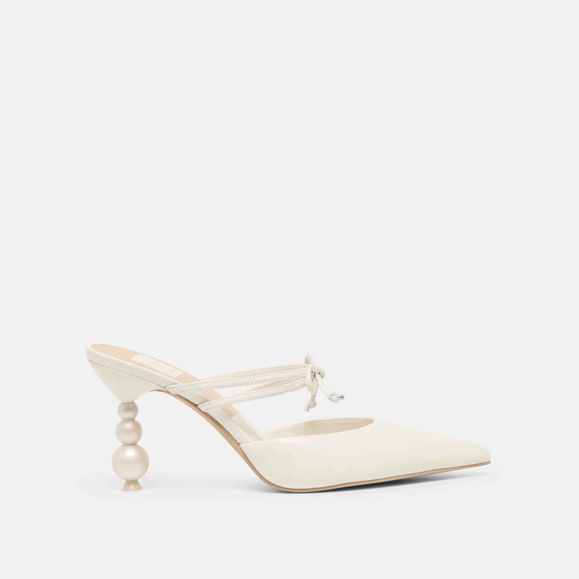 Luxe Boots with Heels KLAIRE PEARL HEELS TRUE WHITE LEATHER