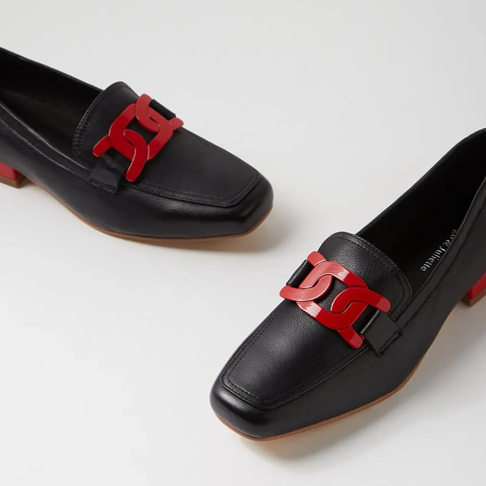 DJANGO & JULIETTE BELFORD BLACK RED Trendy Walking Shoes Coffee Corner