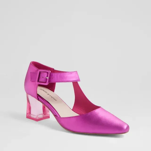 Bold Wedding Heels Cushioned Insole DJANGO & JULIETTE HAPPIE FUCHSIA SATIN