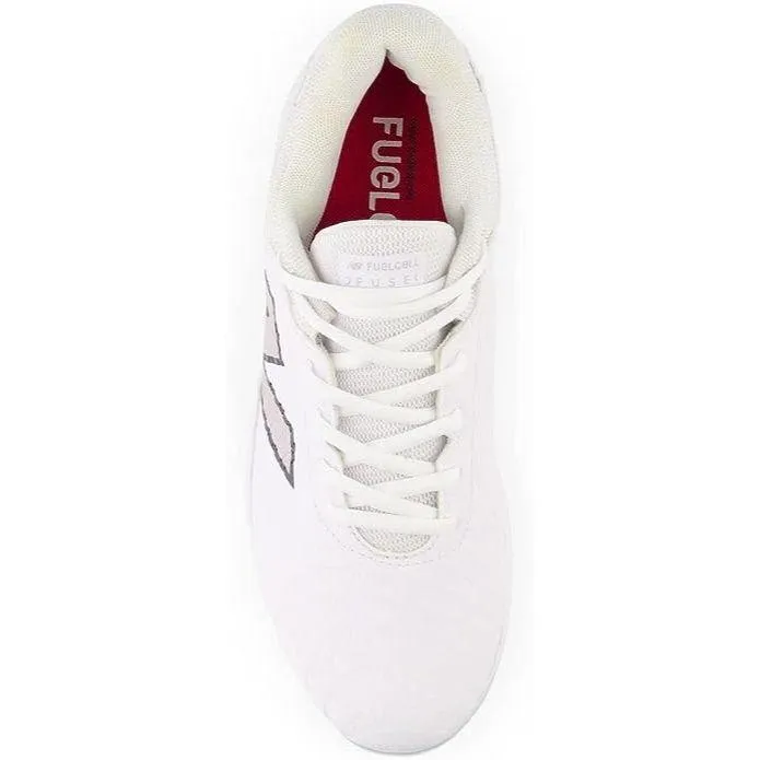 Sculpted materials Sleek Finish New Balance Women's FuelCell FUSE v4 Metal Fastpitch Softball Cleats - Optic White / Raincloud - SMFUSEW4