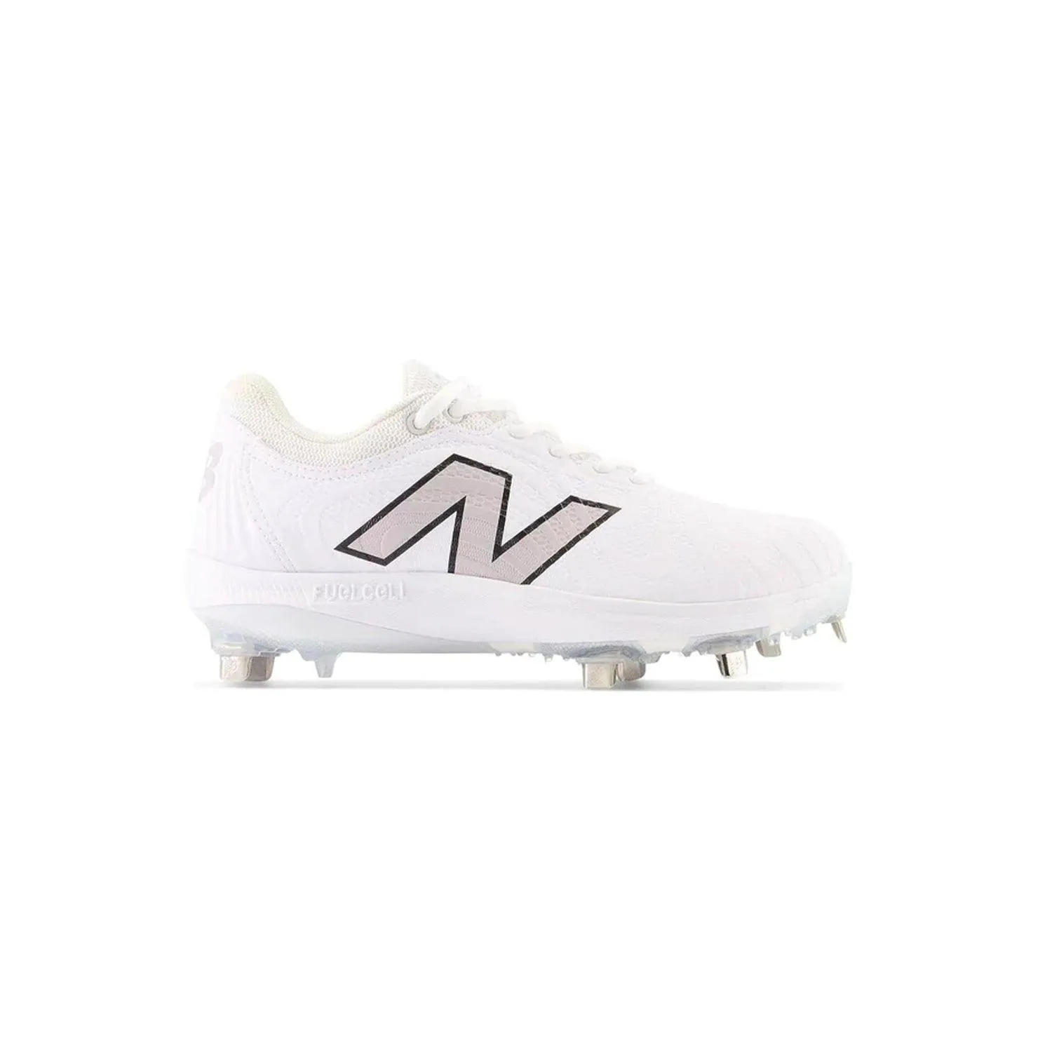 New Balance Women's FuelCell FUSE v4 Metal Fastpitch Softball Cleats - Optic White / Raincloud - SMFUSEW4 Impact Support Durable arch