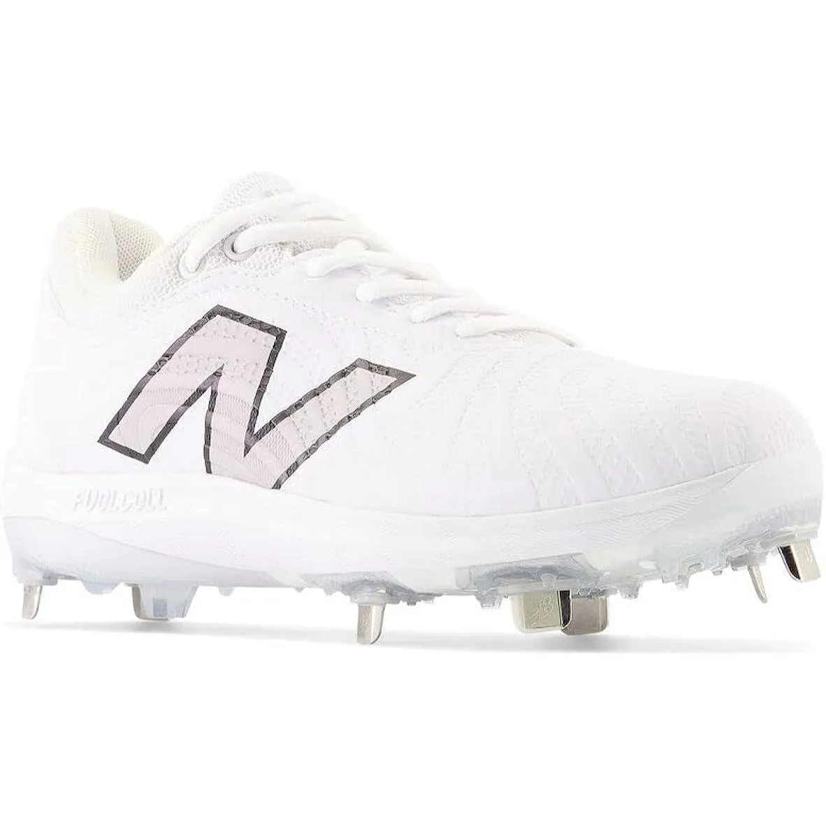 Chill Vibe New Balance Women's FuelCell FUSE v4 Metal Fastpitch Softball Cleats - Optic White / Raincloud - SMFUSEW4