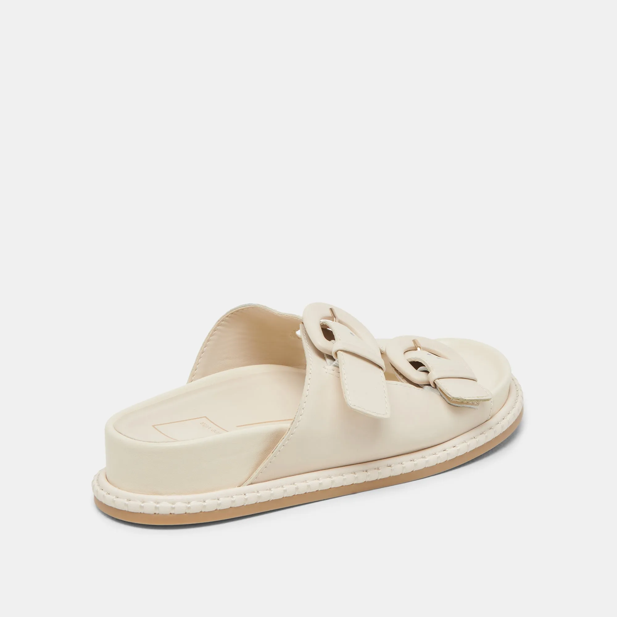 SHAUNY SANDALS BONE LEATHER Weekend Fit Wrap Tie