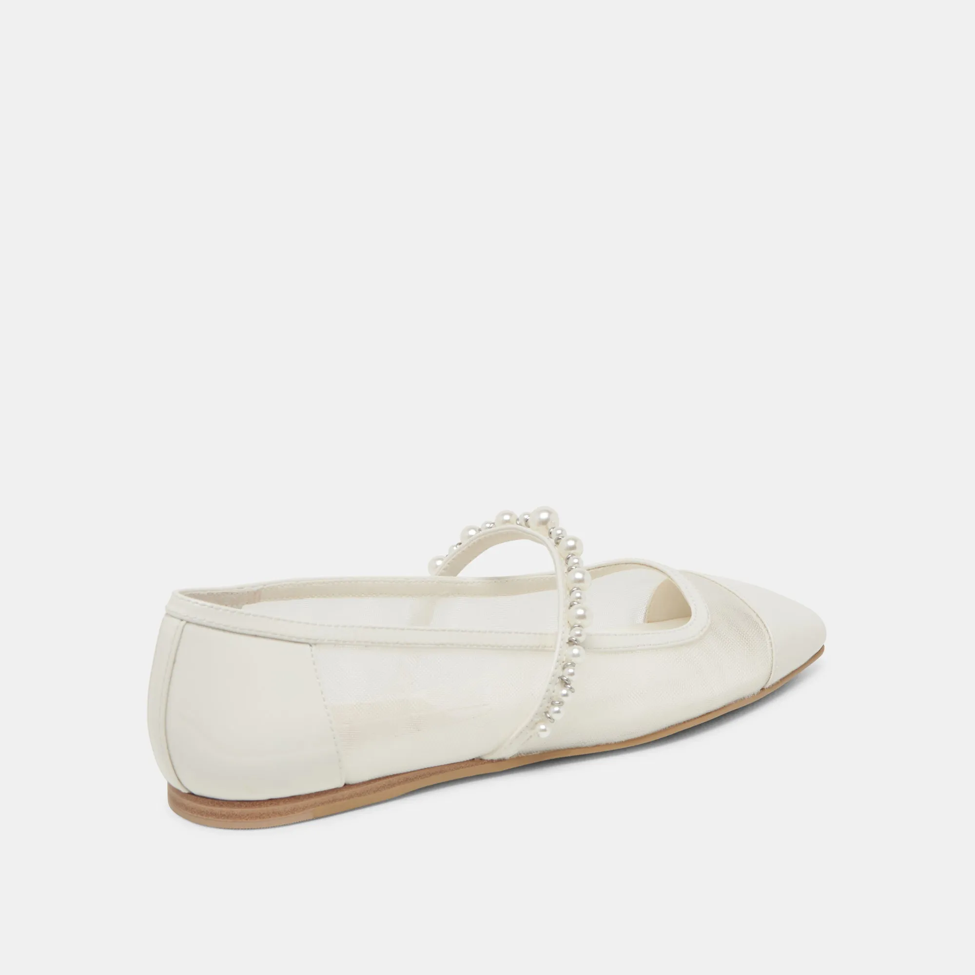 Forest Glow ROLLIN PEARL BALLET FLATS WHITE MESH