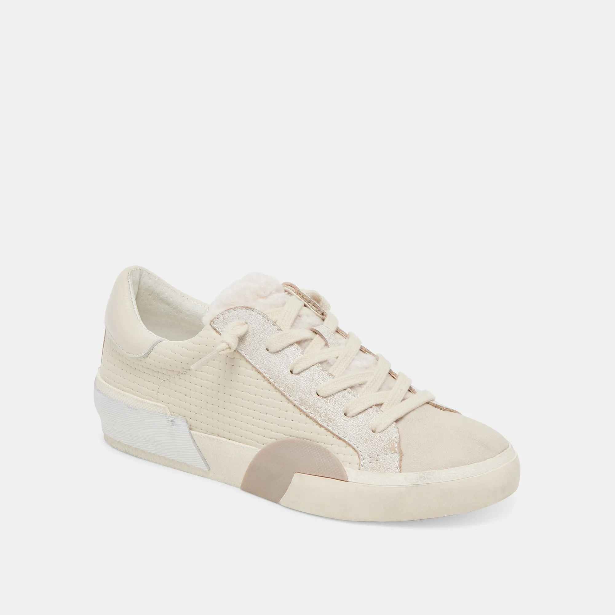 Fast Step ZINA PLUSH SNEAKERS OFF WHITE WOVEN