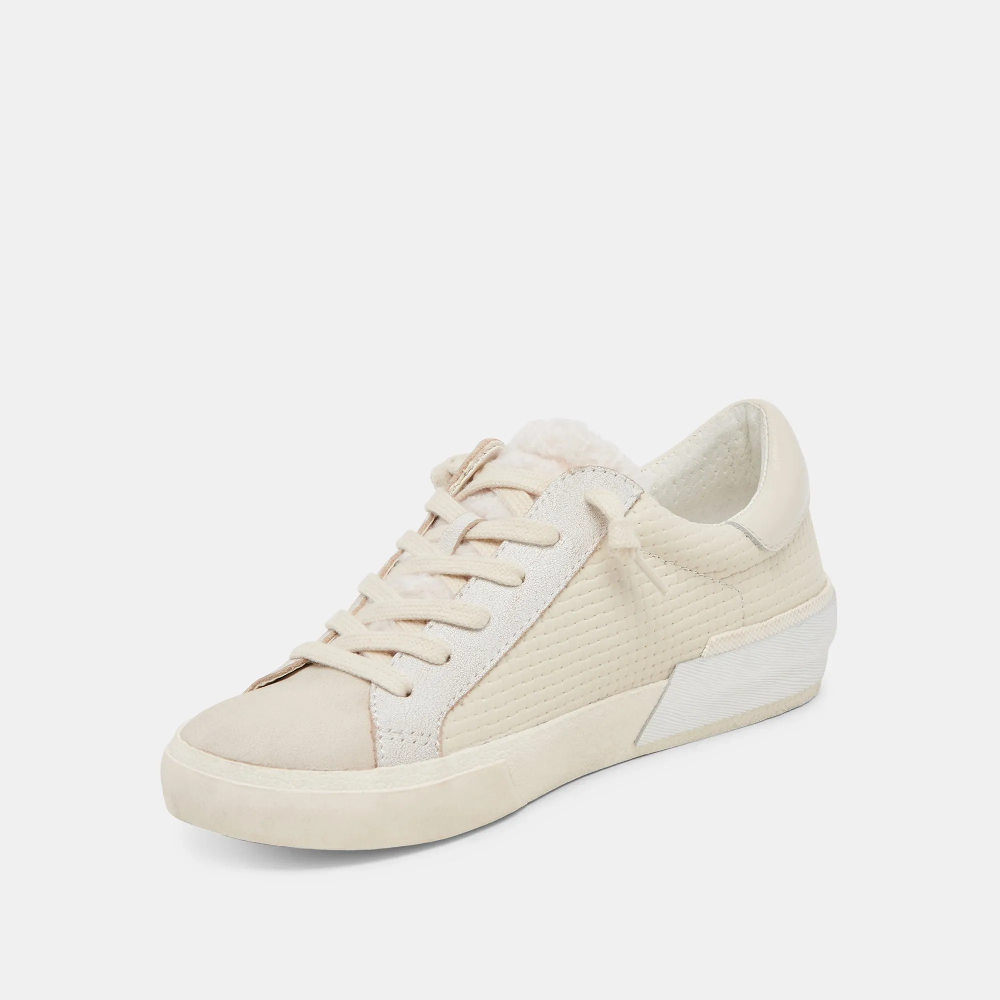 ZINA PLUSH SNEAKERS OFF WHITE WOVEN Luxe support Core training