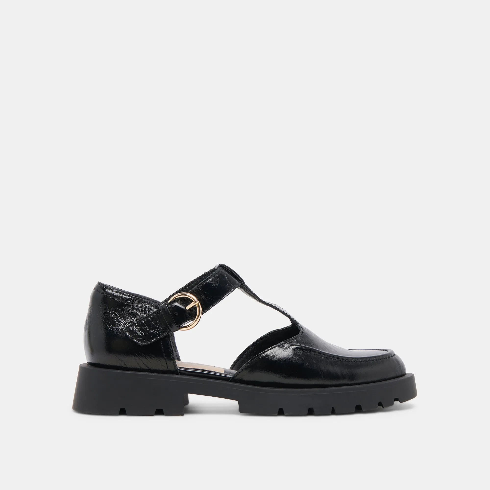 Zip Closure Event Ready EMILIO FLATS MIDNIGHT CRINKLE PATENT LEATHER