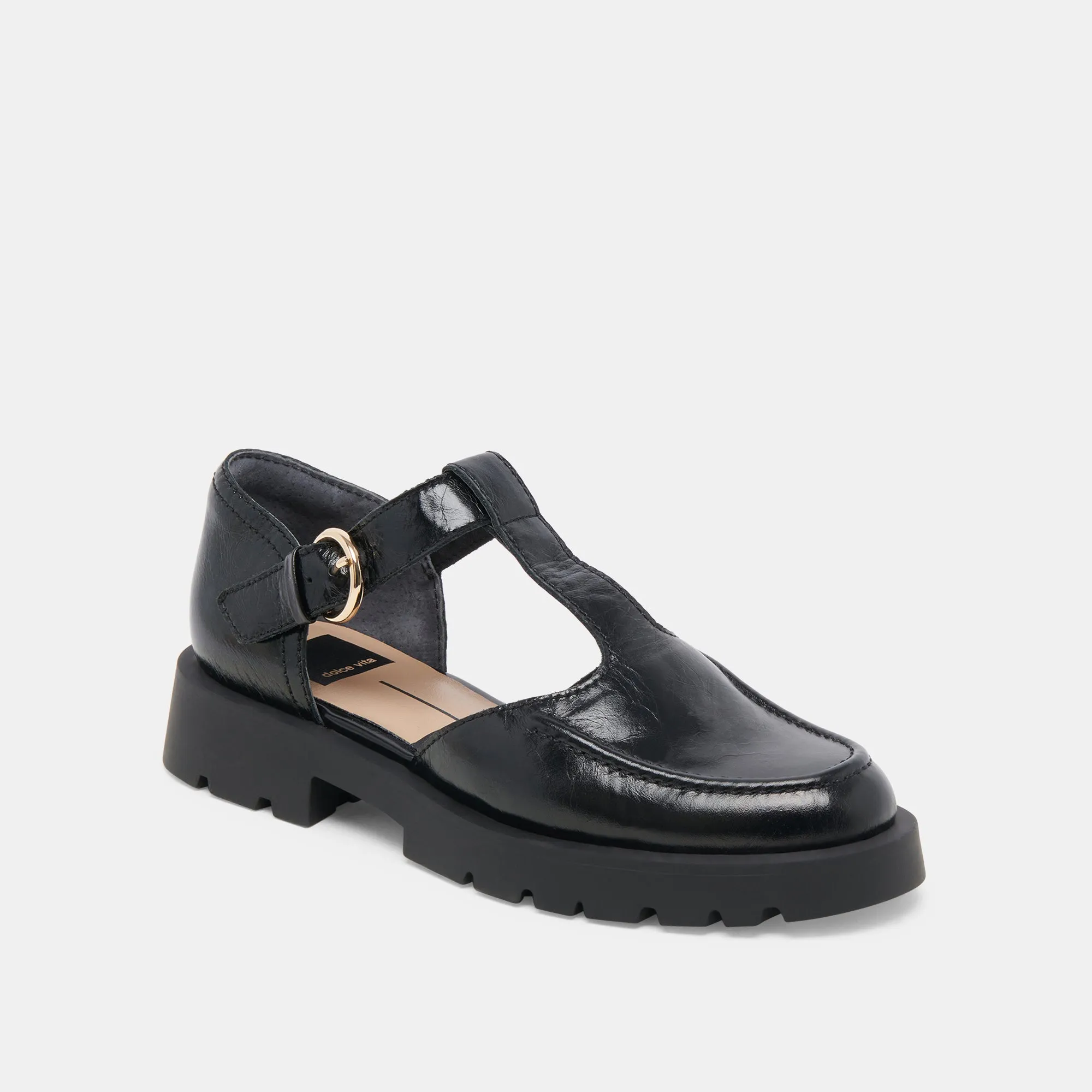 EMILIO FLATS MIDNIGHT CRINKLE PATENT LEATHER Beach Step water proof