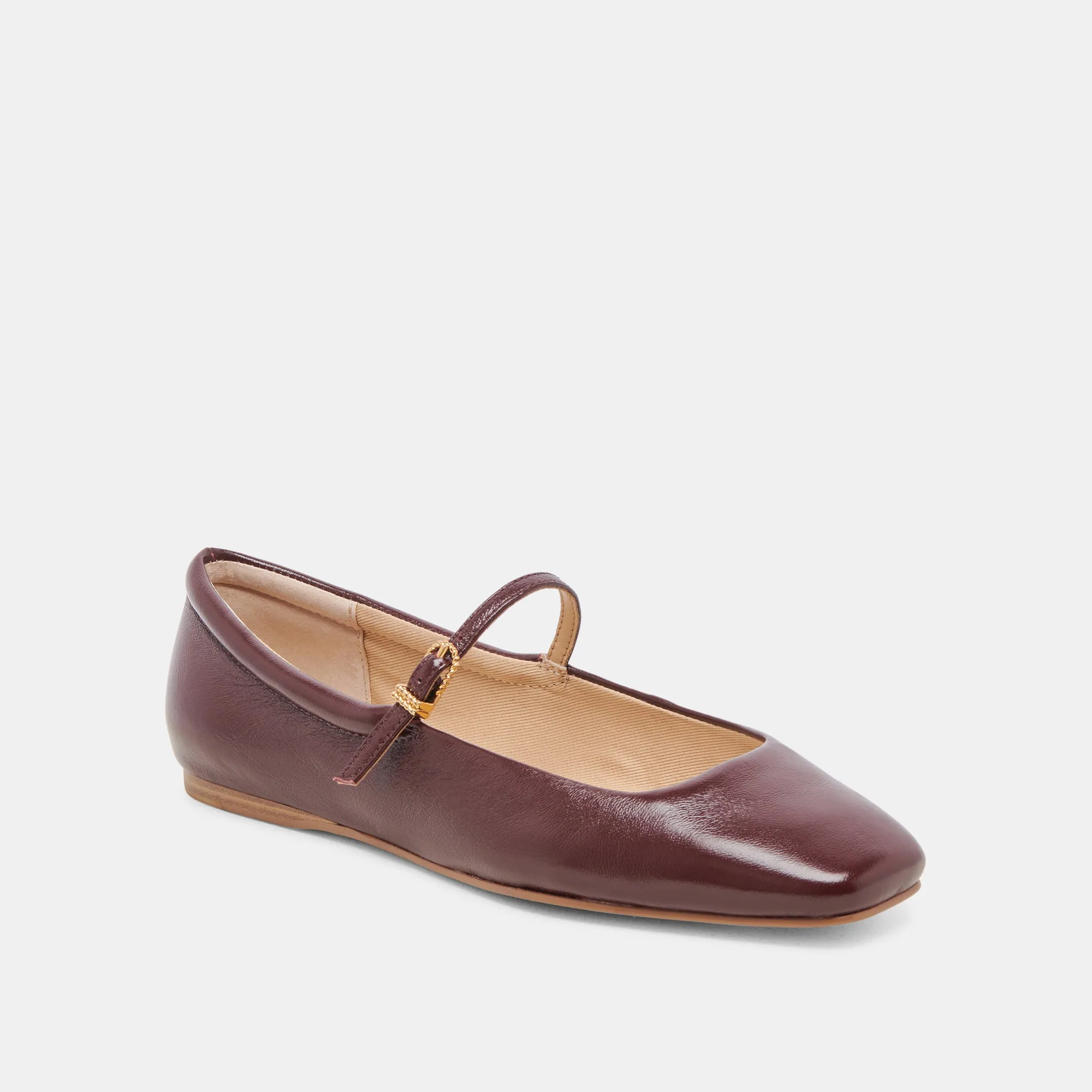 REYES BALLET FLATS CRANBERRY CRINKLE PATENT Effortless Comfort Footwear Day Light