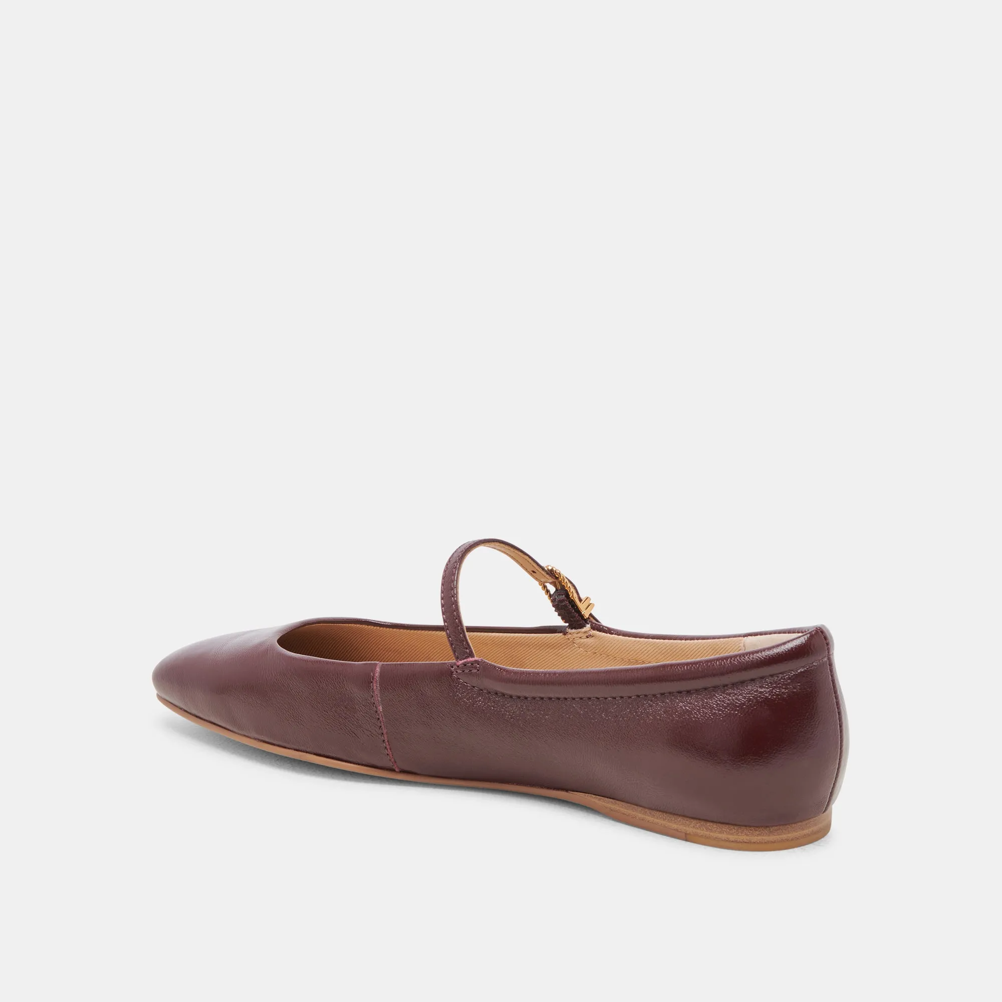 Memory Foam Insoles REYES BALLET FLATS CRANBERRY CRINKLE PATENT