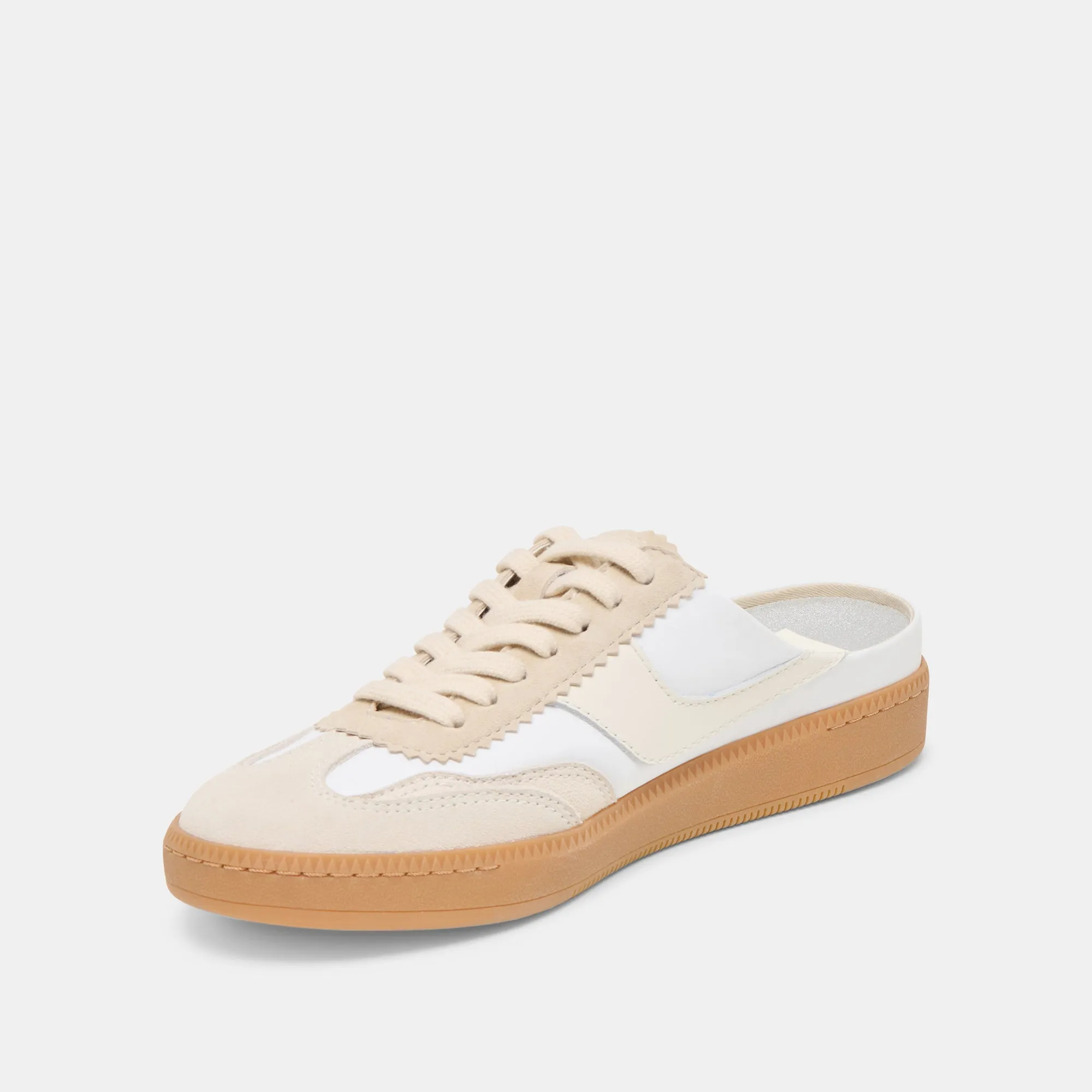 NOTICE SLIDE SNEAKERS IVORY MULTI SUEDE Gold Tone