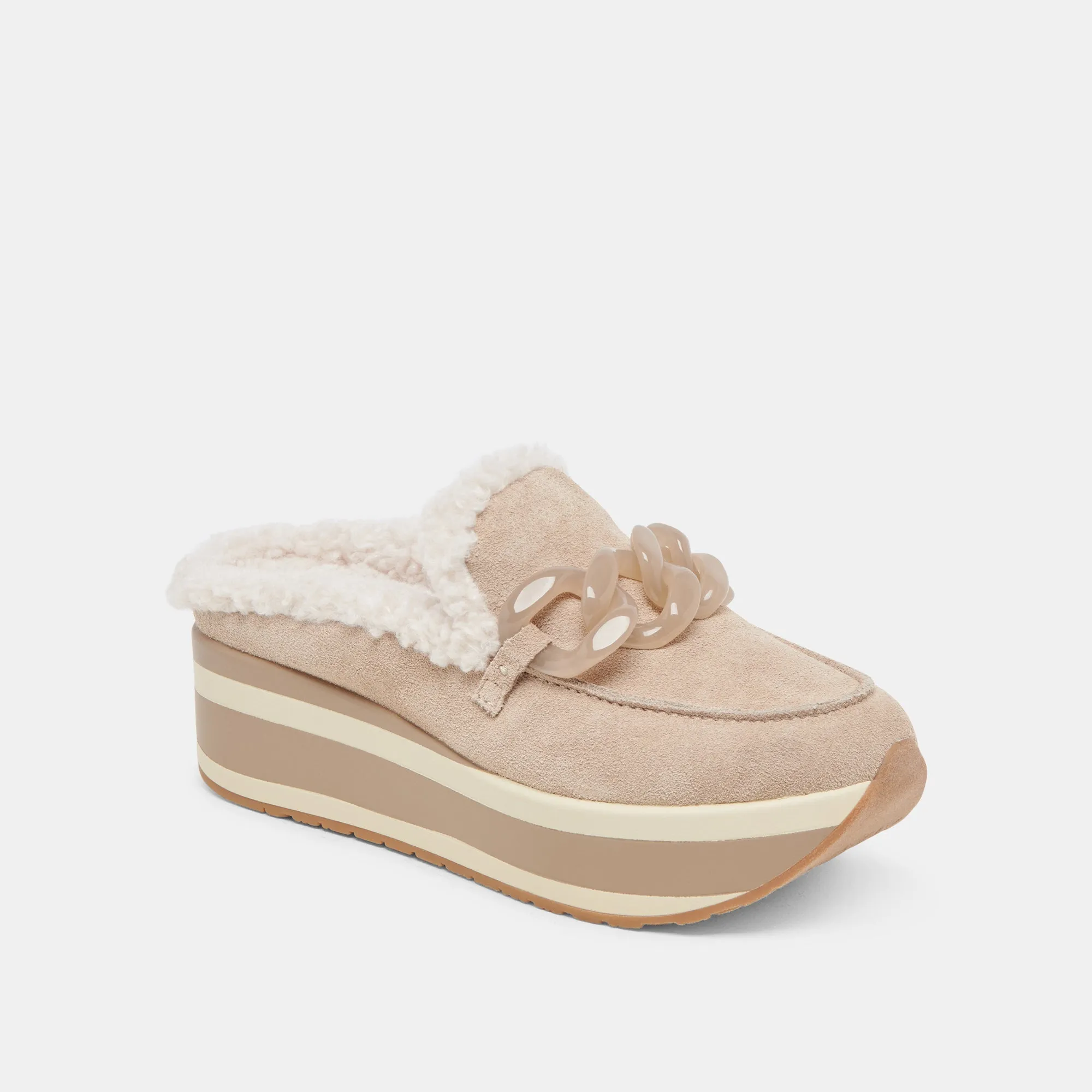 Slip Resistant JAMEY PLUSH SNEAKERS TAUPE SUEDE