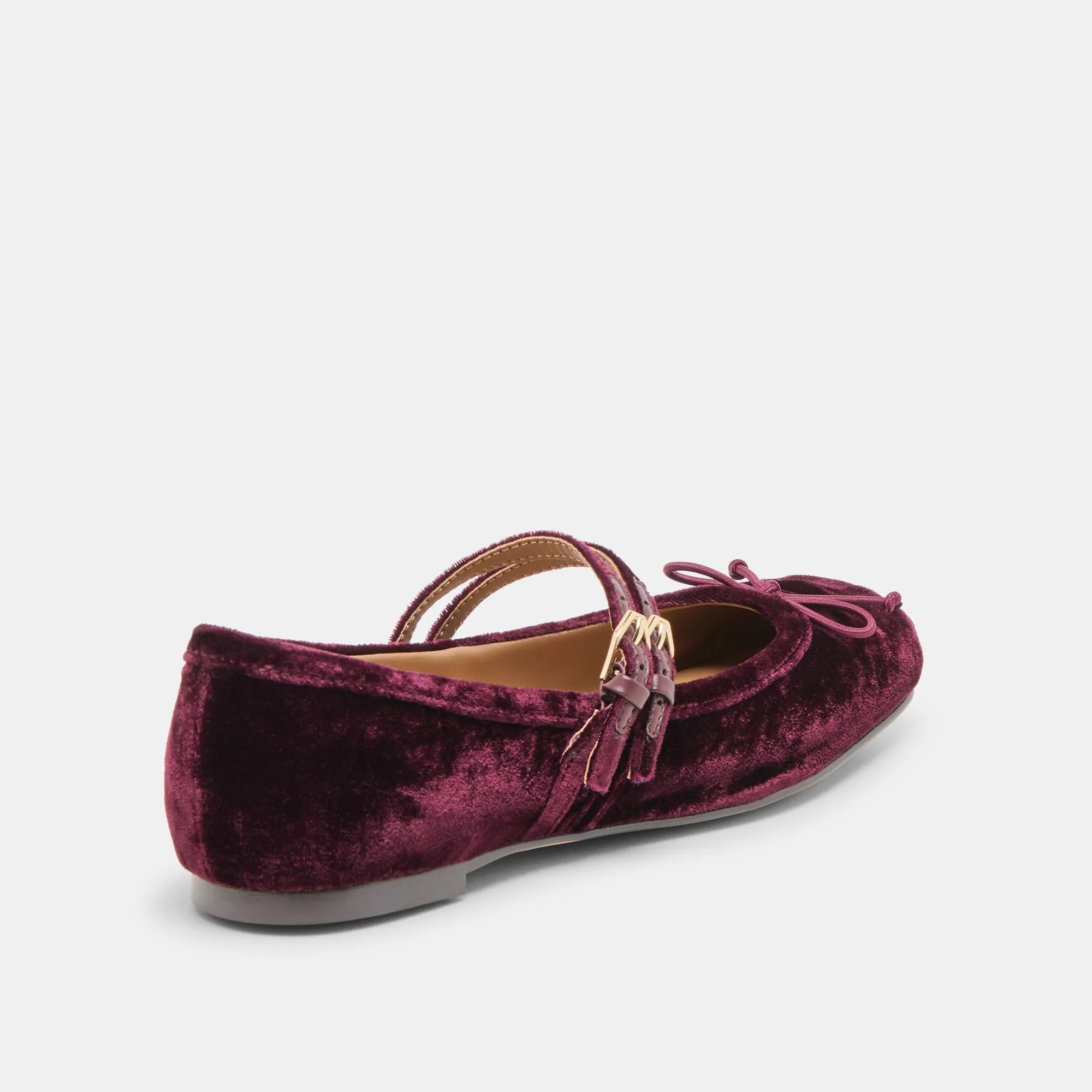 Market Step GIBSEN BALLET FLATS BURGUNDY VELVET