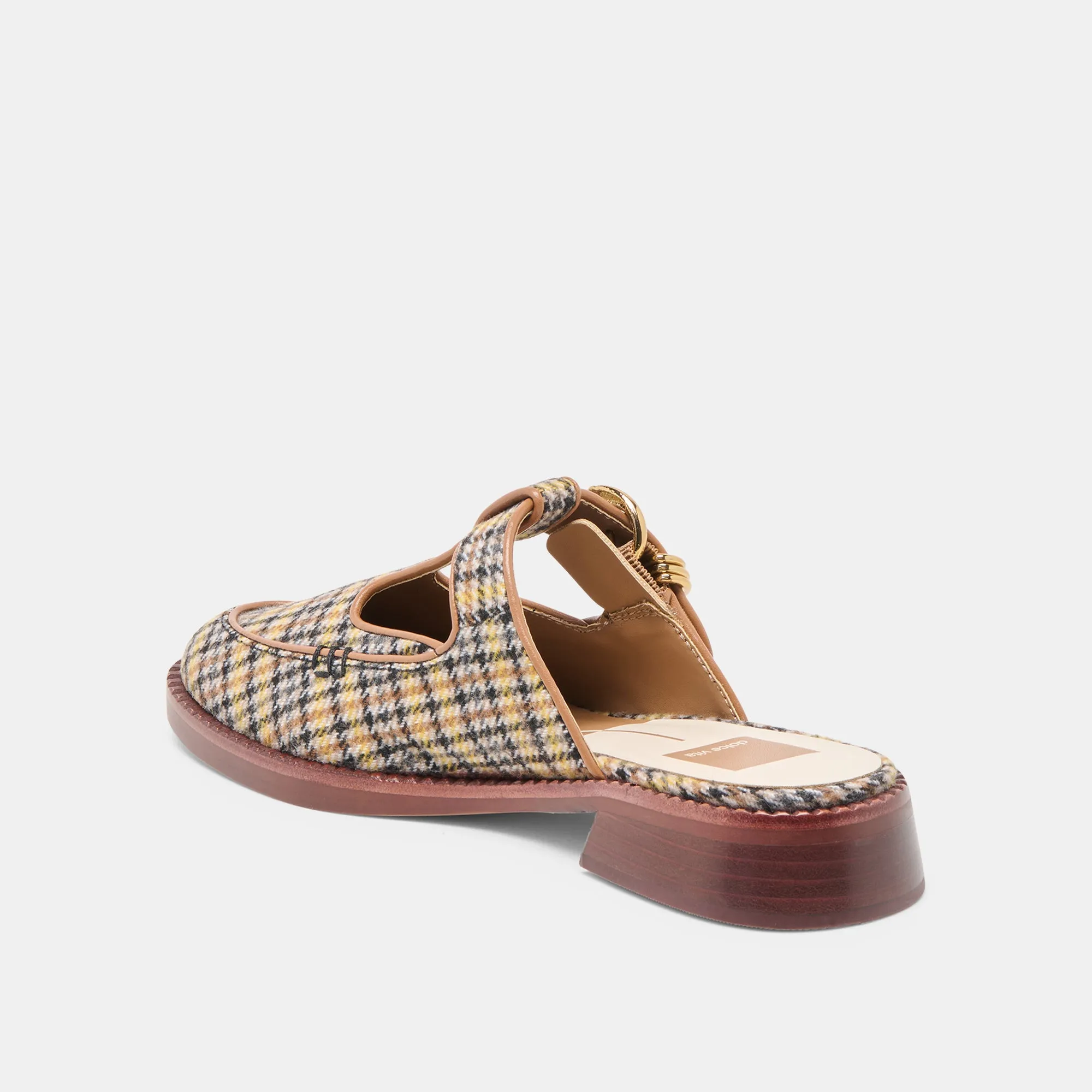 Ergonomic Design Flexibility HARLAH FLATS YELLOW PLAID TWEED