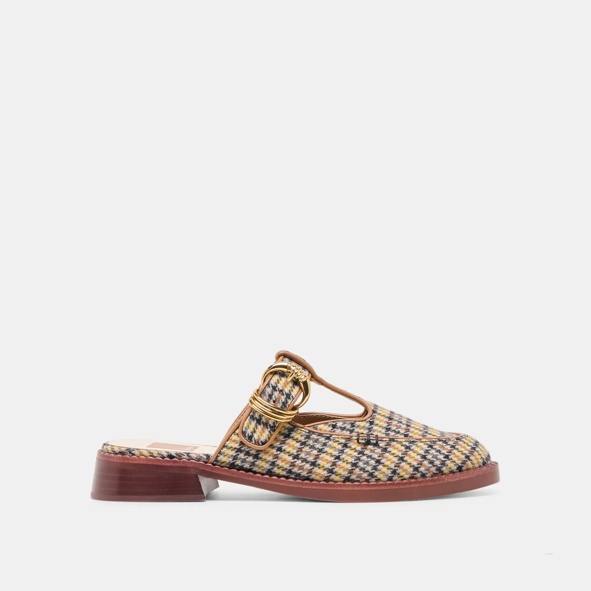Show Night urban scene HARLAH FLATS YELLOW PLAID TWEED