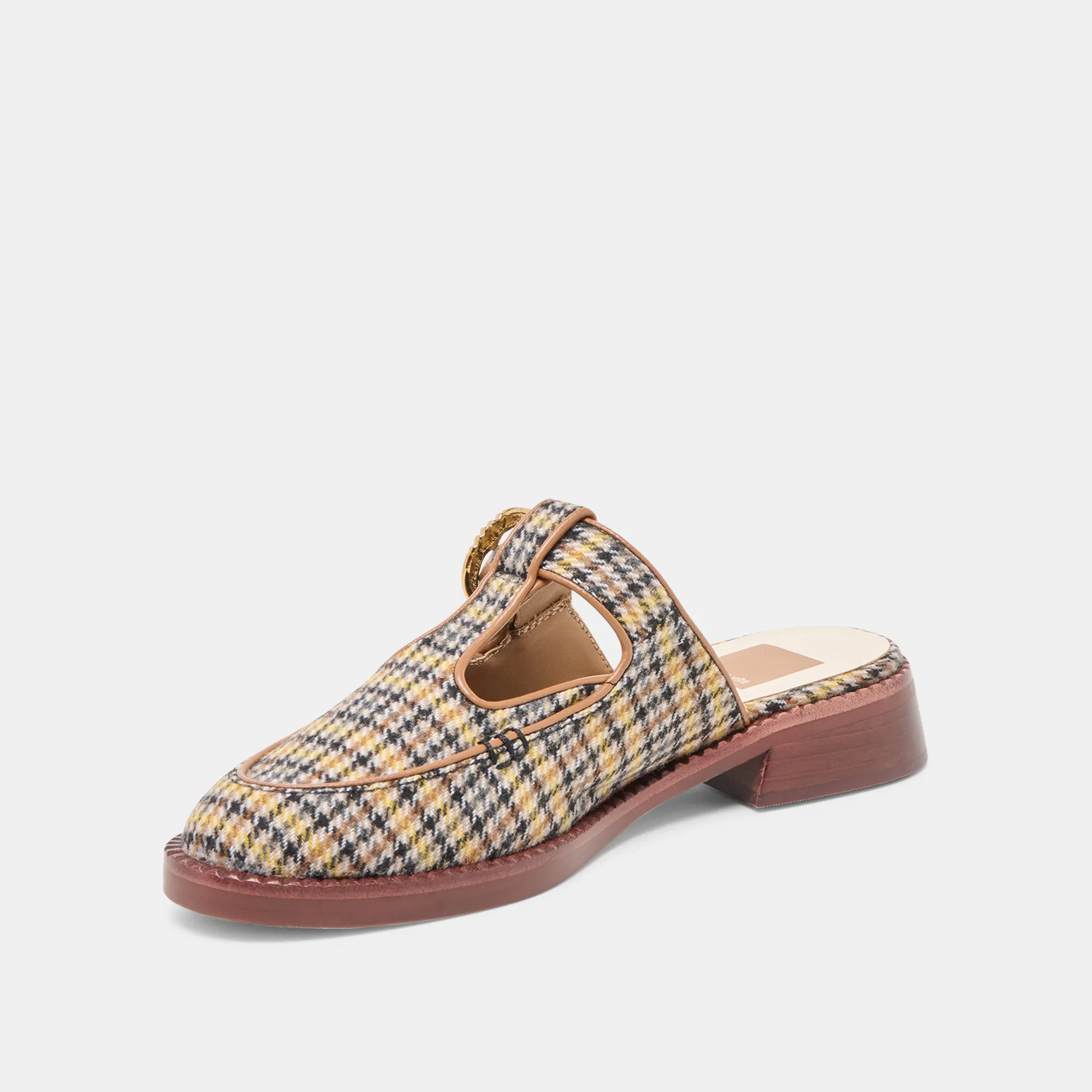 Metro Style Sport Mode HARLAH FLATS YELLOW PLAID TWEED