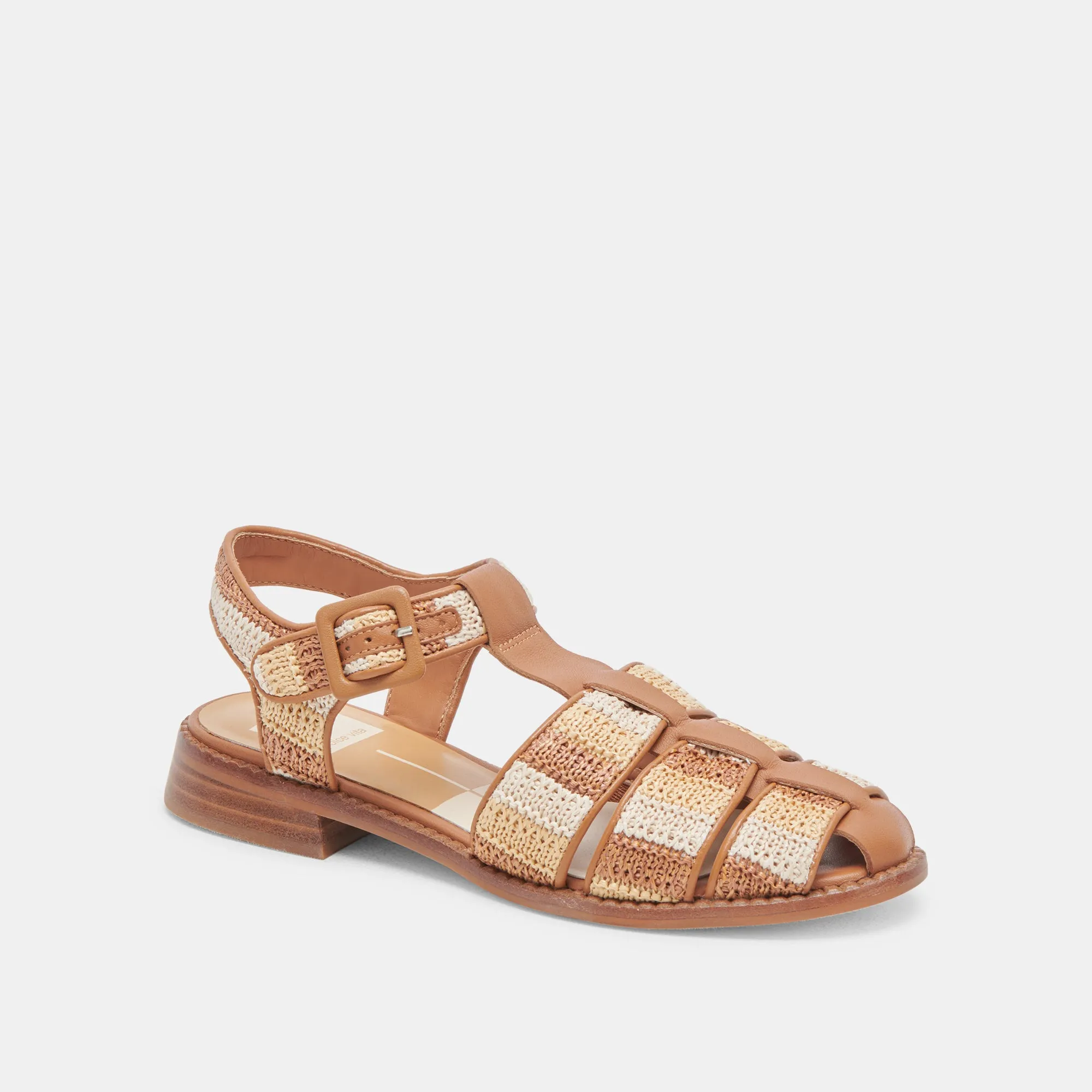HOLIS SANDALS TAN MULTI RAFFIA Supportive Travel Shoes.
