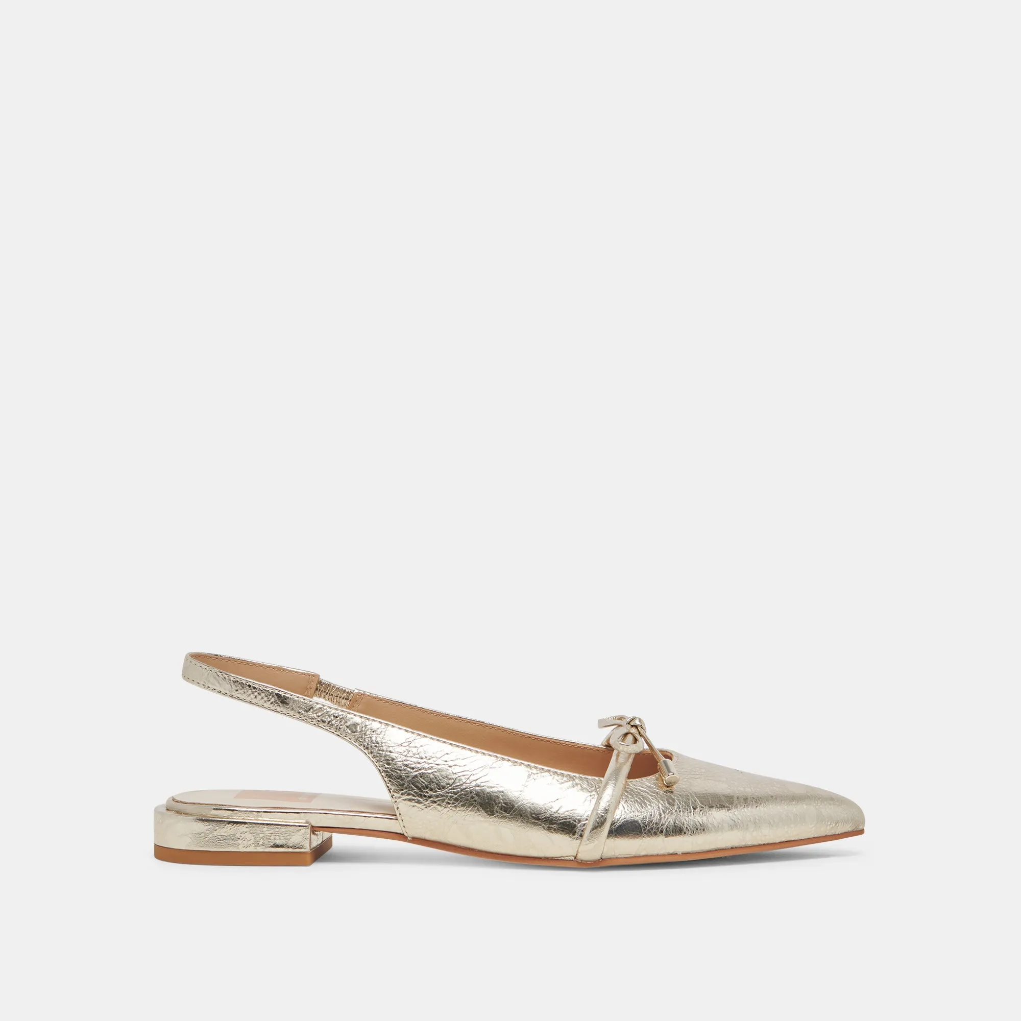 synthetic material Press Look PAYGE FLATS PLATINUM DISTRESSED LEATHER