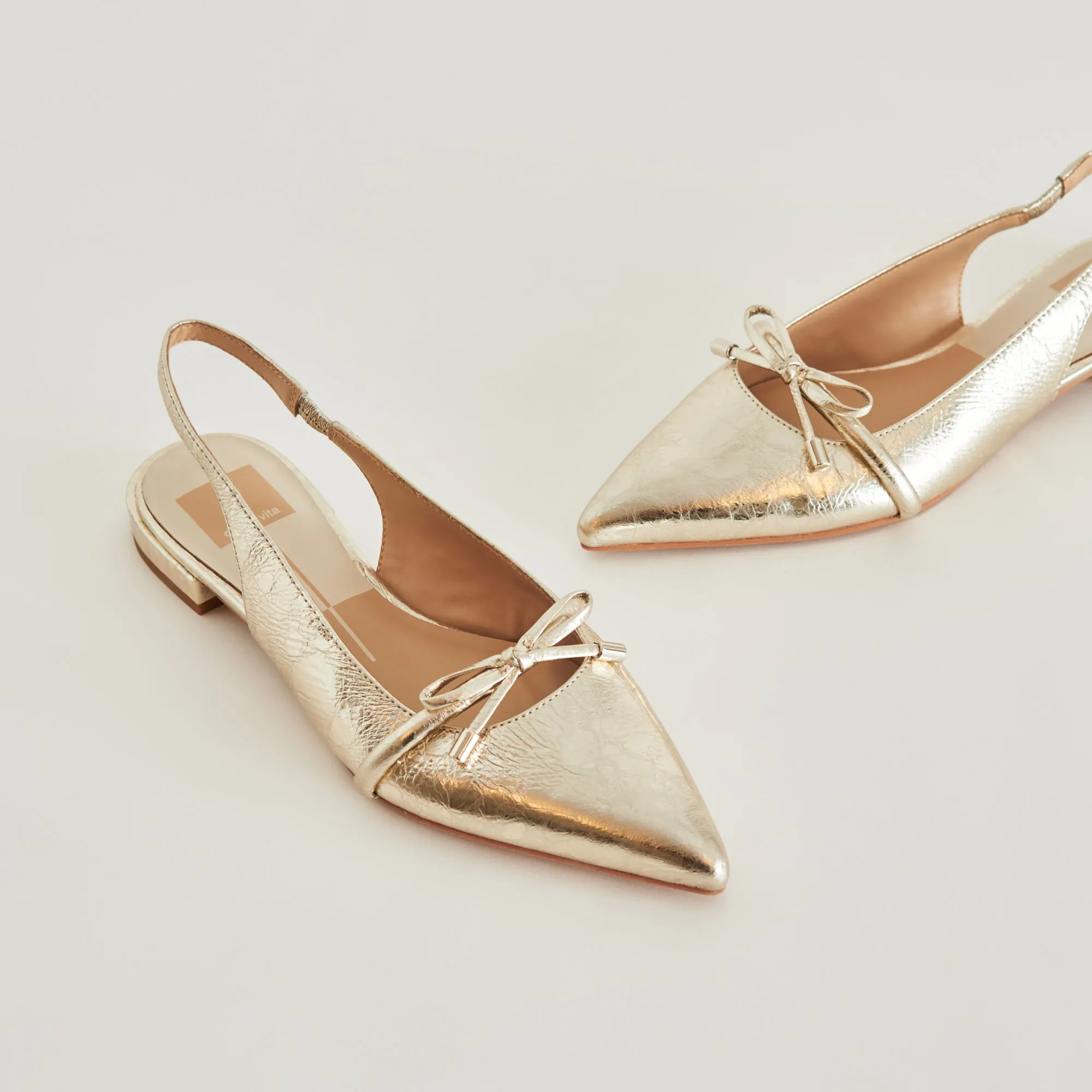 Odor Control Footwear Removable PAYGE FLATS PLATINUM DISTRESSED LEATHER