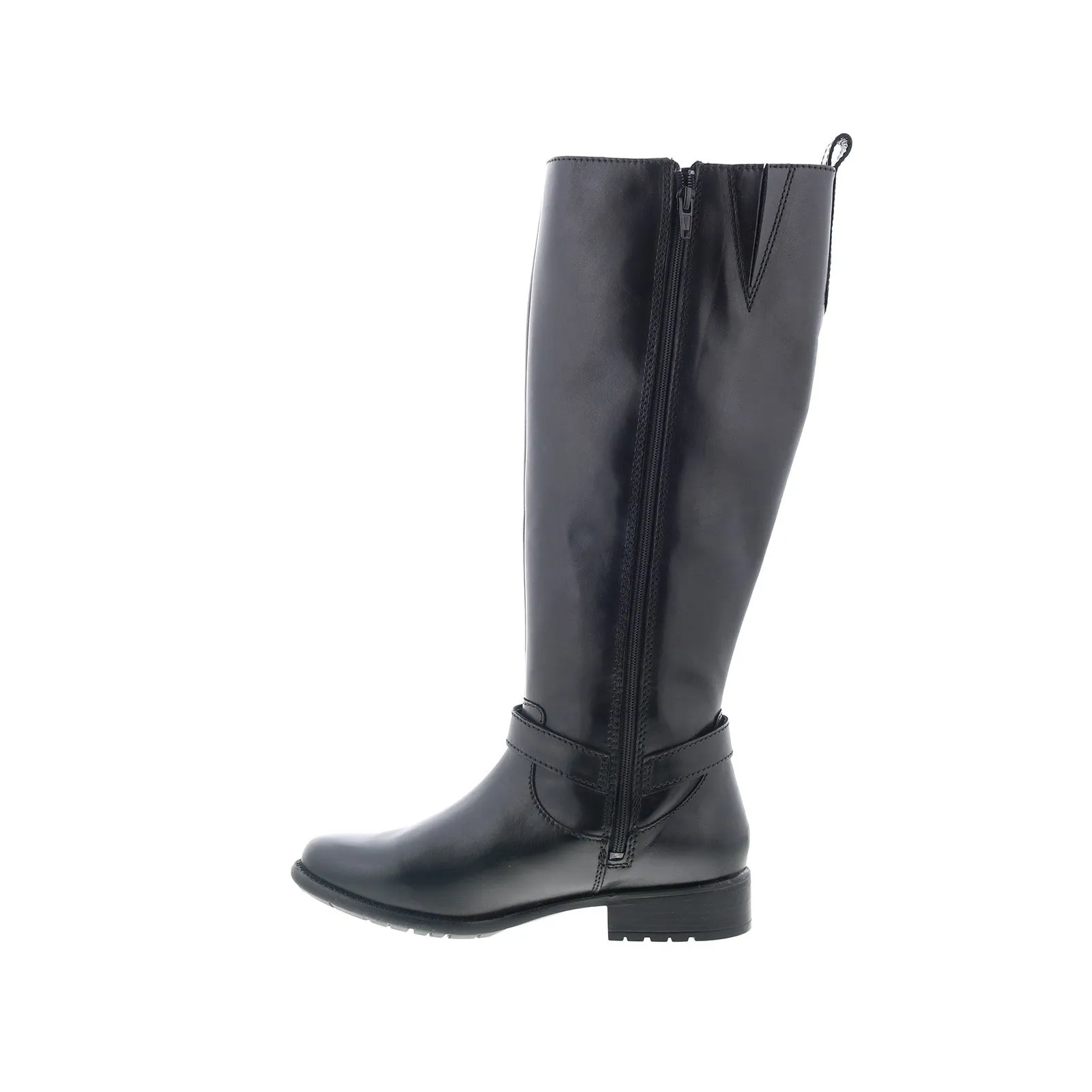Comfort Zone Weekend Fit Clarks Plaza Market 26112346 Womens Black Leather Zipper Equestrian Boots