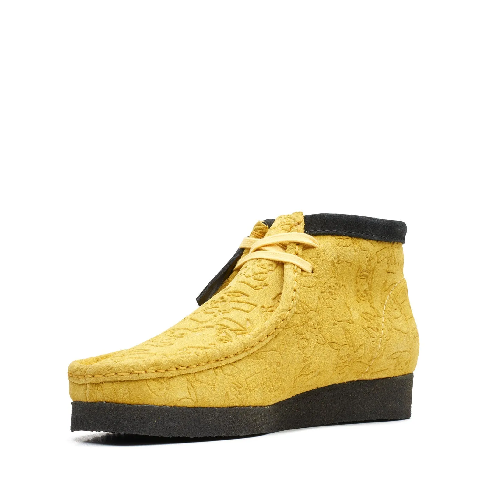 Clarks Wallabee Boot Pokemon 26168638 Mens Yellow Suede Chukkas Boots Stability Base Rain Ready
