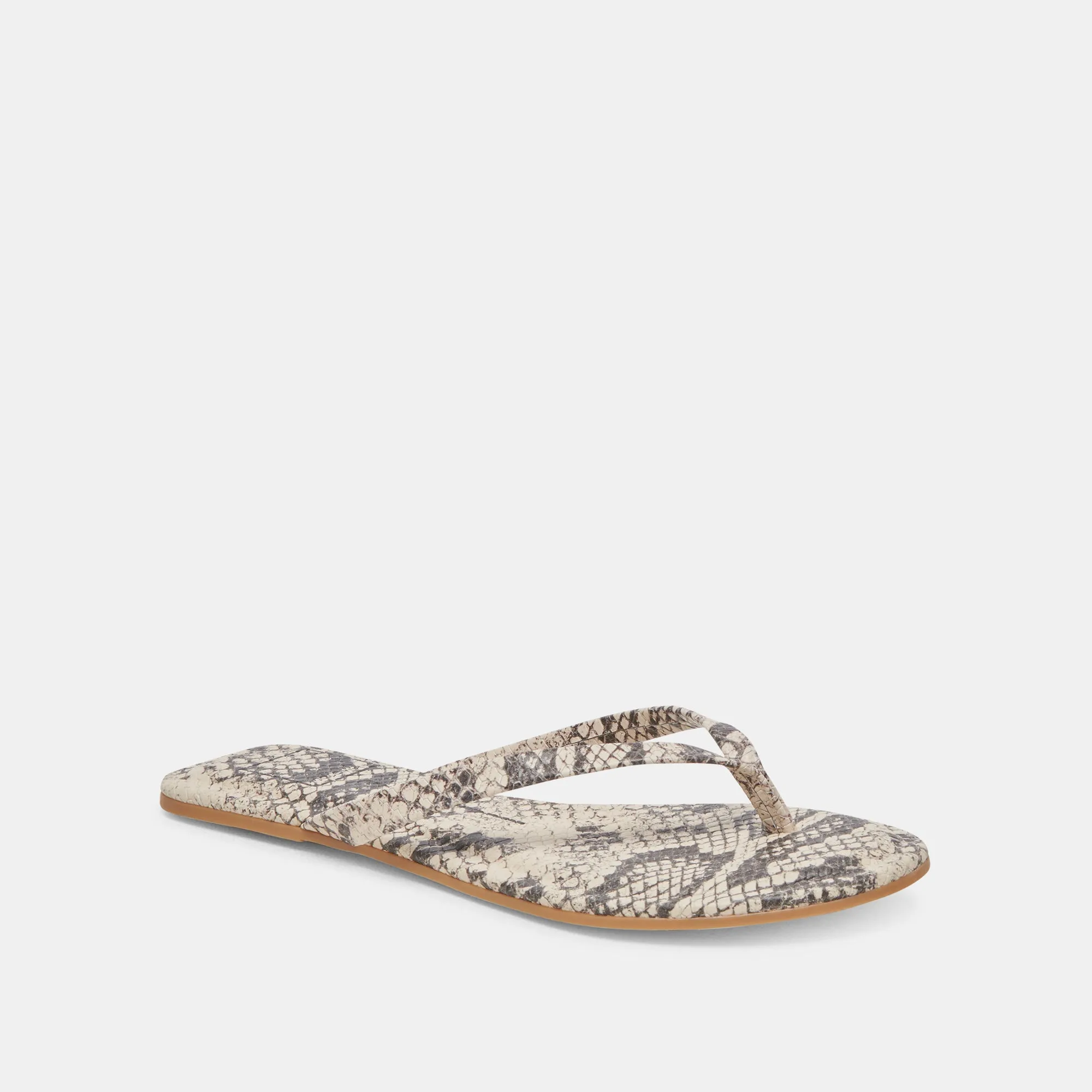 LAYNEY SANDALS BLACK WHITE EMBOSSED SNAKE Breathable Comfort