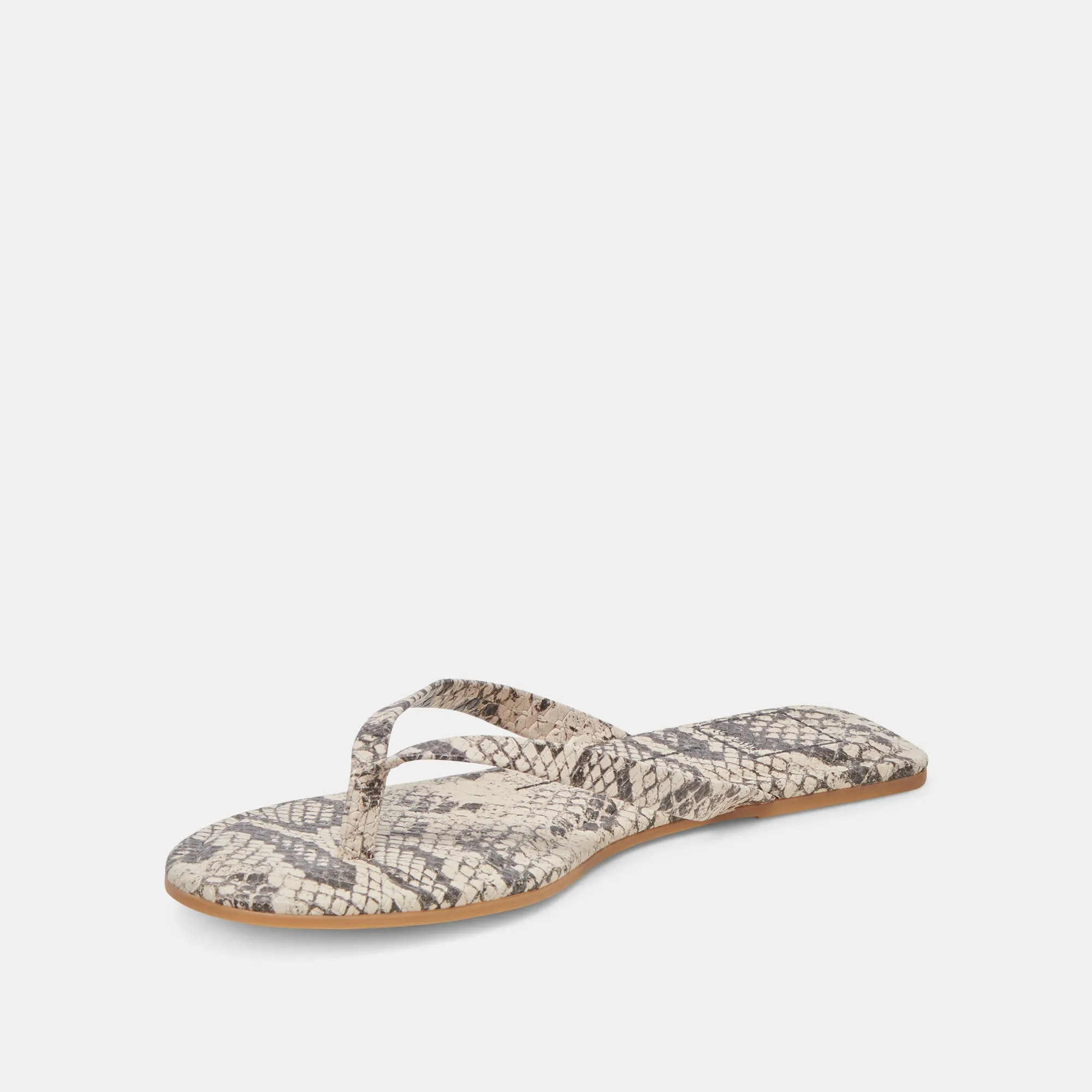 Beach Fun Green Fresh LAYNEY SANDALS BLACK WHITE EMBOSSED SNAKE
