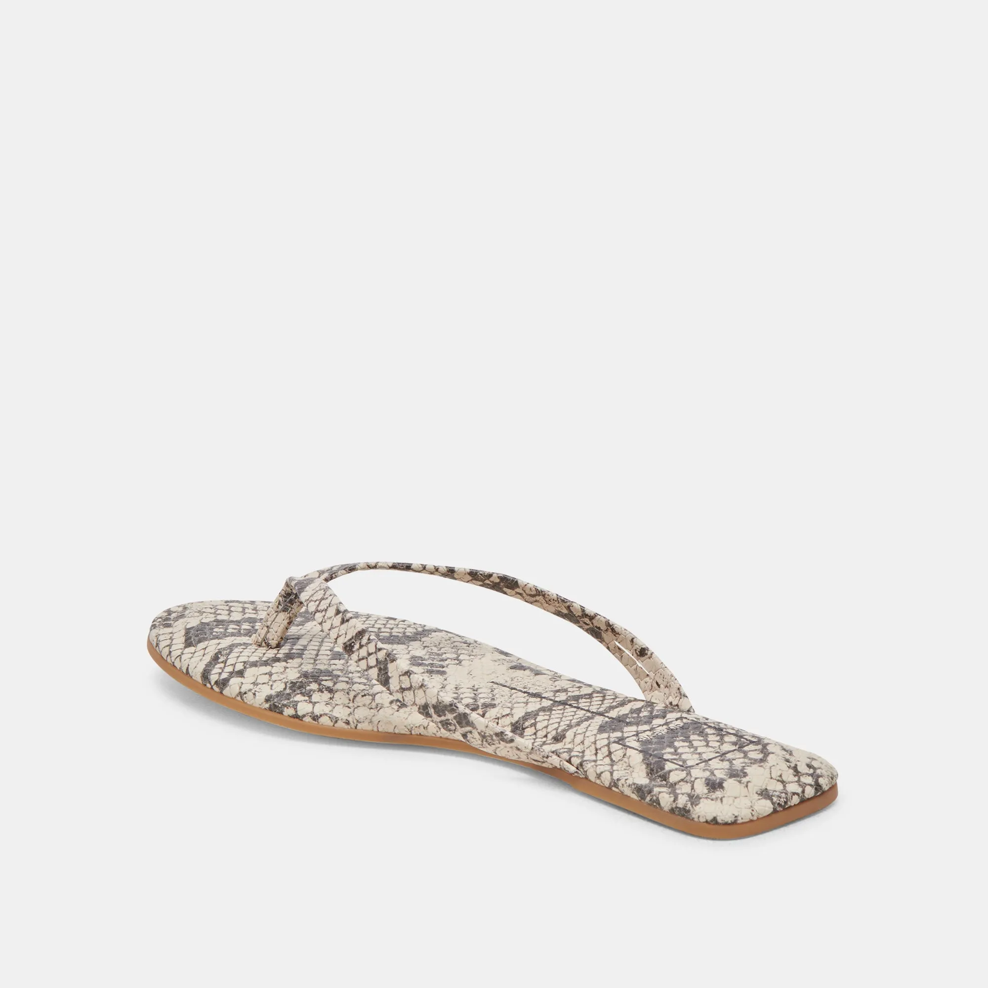 LAYNEY SANDALS BLACK WHITE EMBOSSED SNAKE Comfy Feel Walk Ready