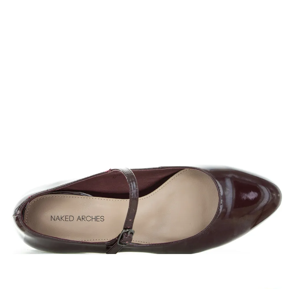 NAKED ARCHES SAUCE MERLOT PATENT Flexible Walking Chill Essential