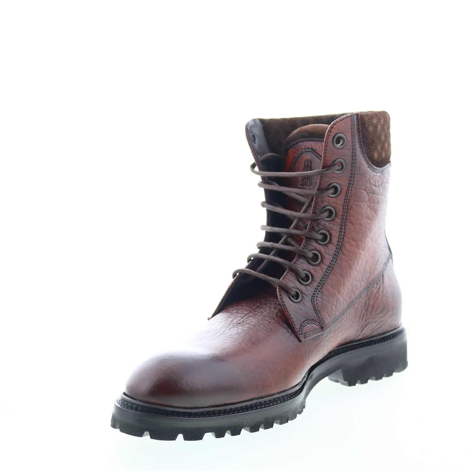 Di Bianco Torino Bisonte Mens Brown Leather Lace Up Casual Dress Boots Extreme Cold