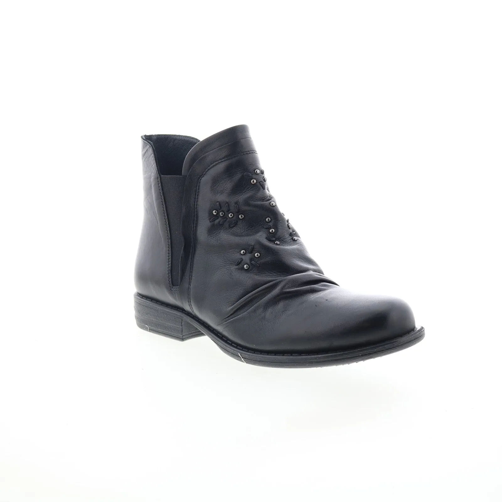 Miz Mooz Limit-EU Womens Black Leather Zipper Ankle & Booties Boots Comfortable Footbed Cool Look