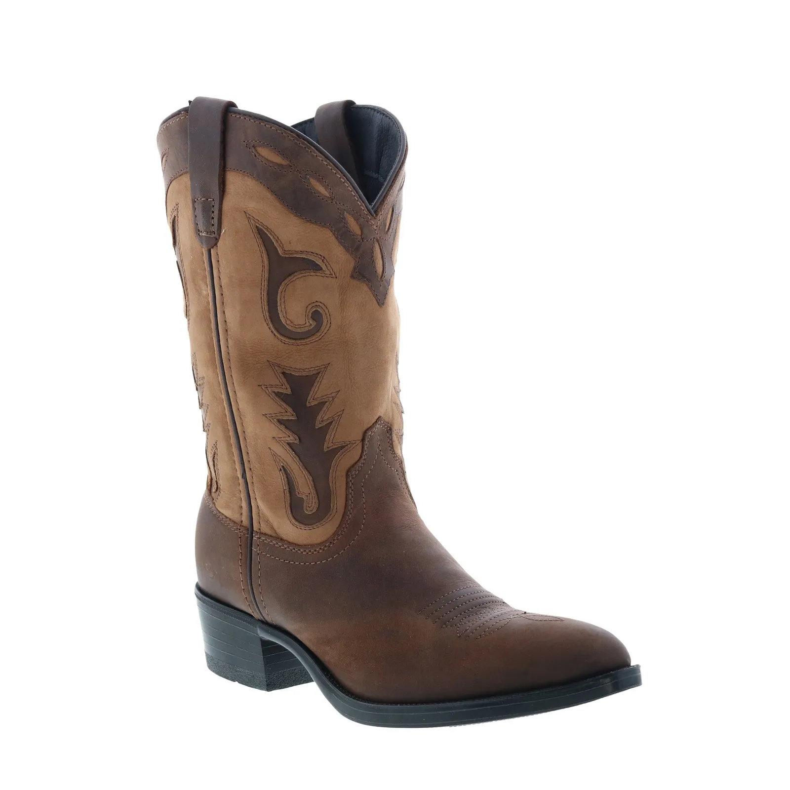 Outdoor Essentials Rawhide L4540 Womens Brown Leather Slip On Cowboy Western Boots