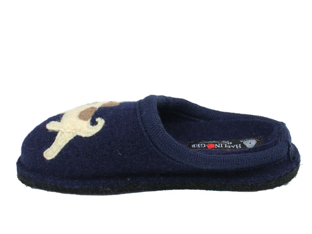Haflinger Slippers Flair Fido Navy photo shoot Durable Build