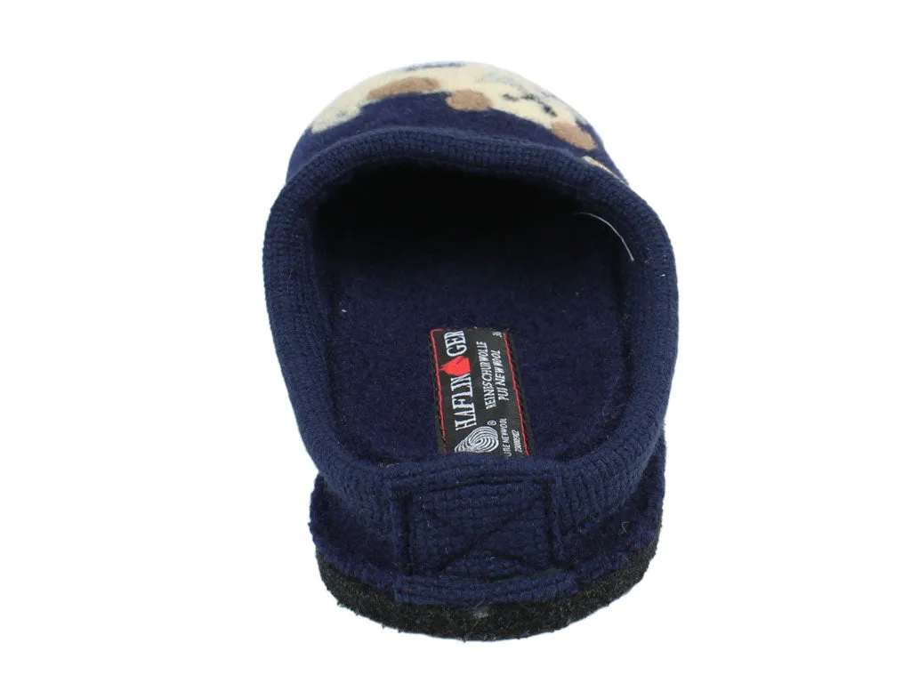 Light Core Haflinger Slippers Flair Fido Navy