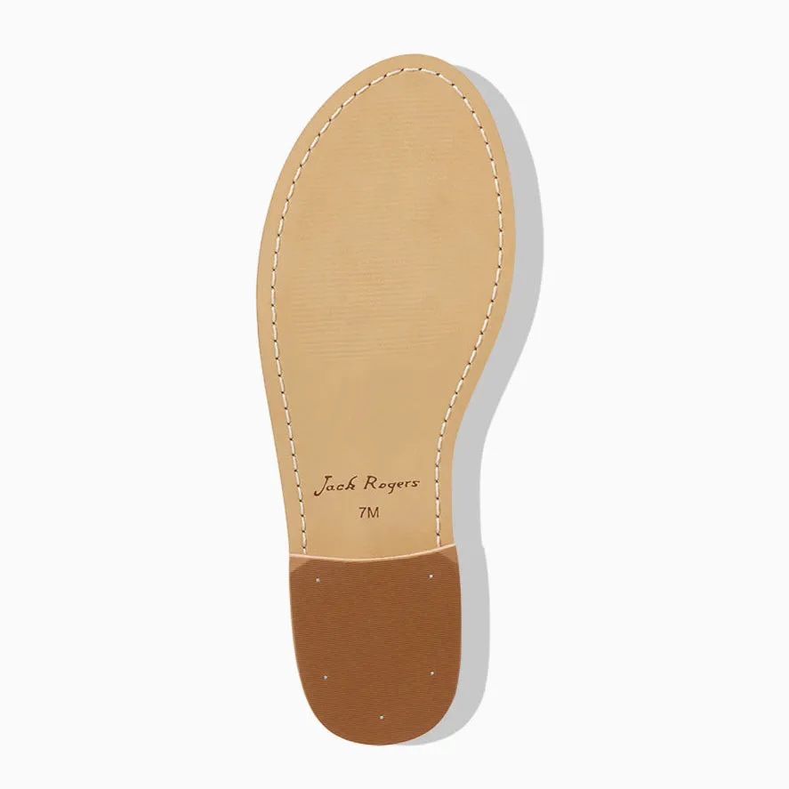 Jacks Leather Flat Sandal Silk Feel Cushioned Footbed