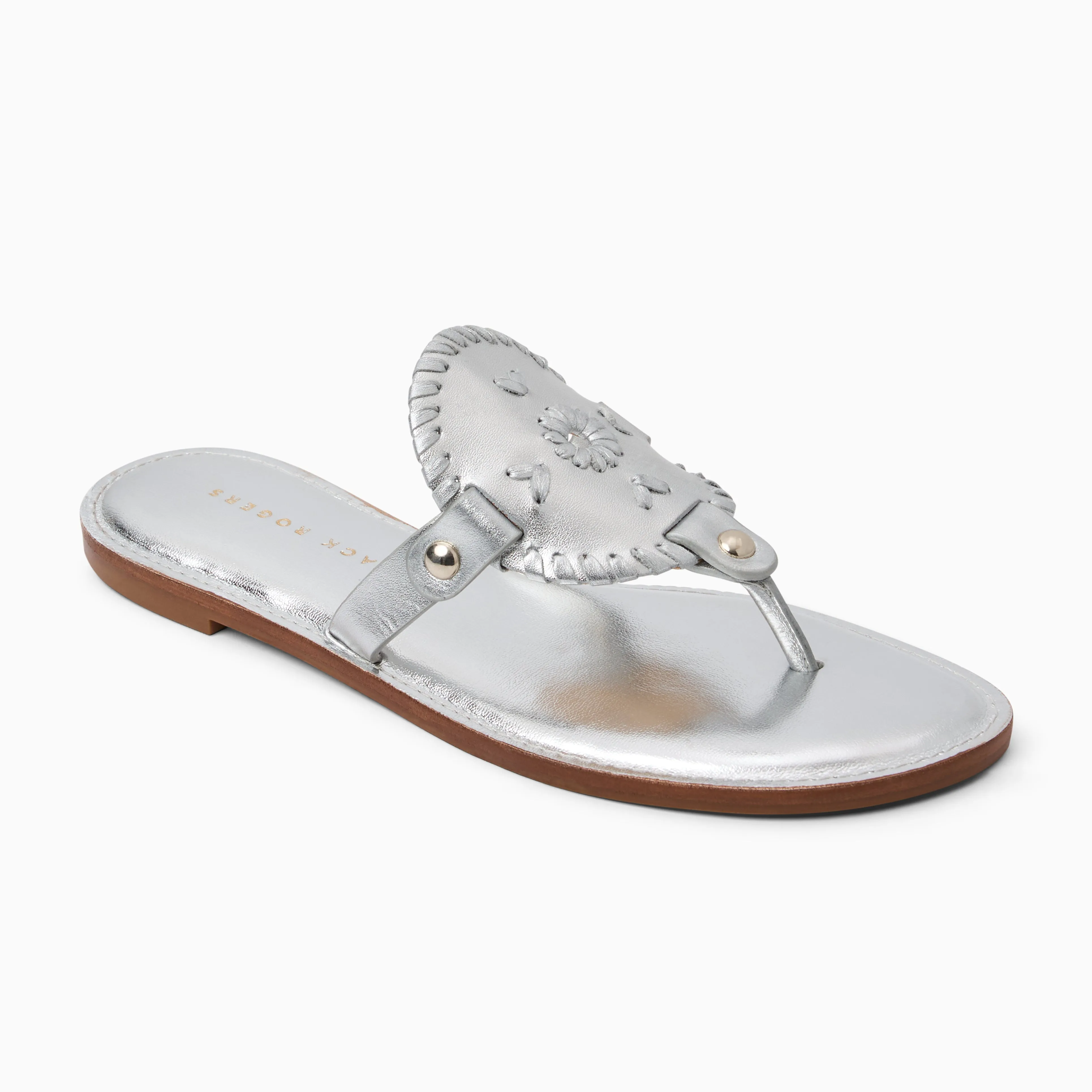 Firm Edge Collins Metallic Leather Flat Sandal