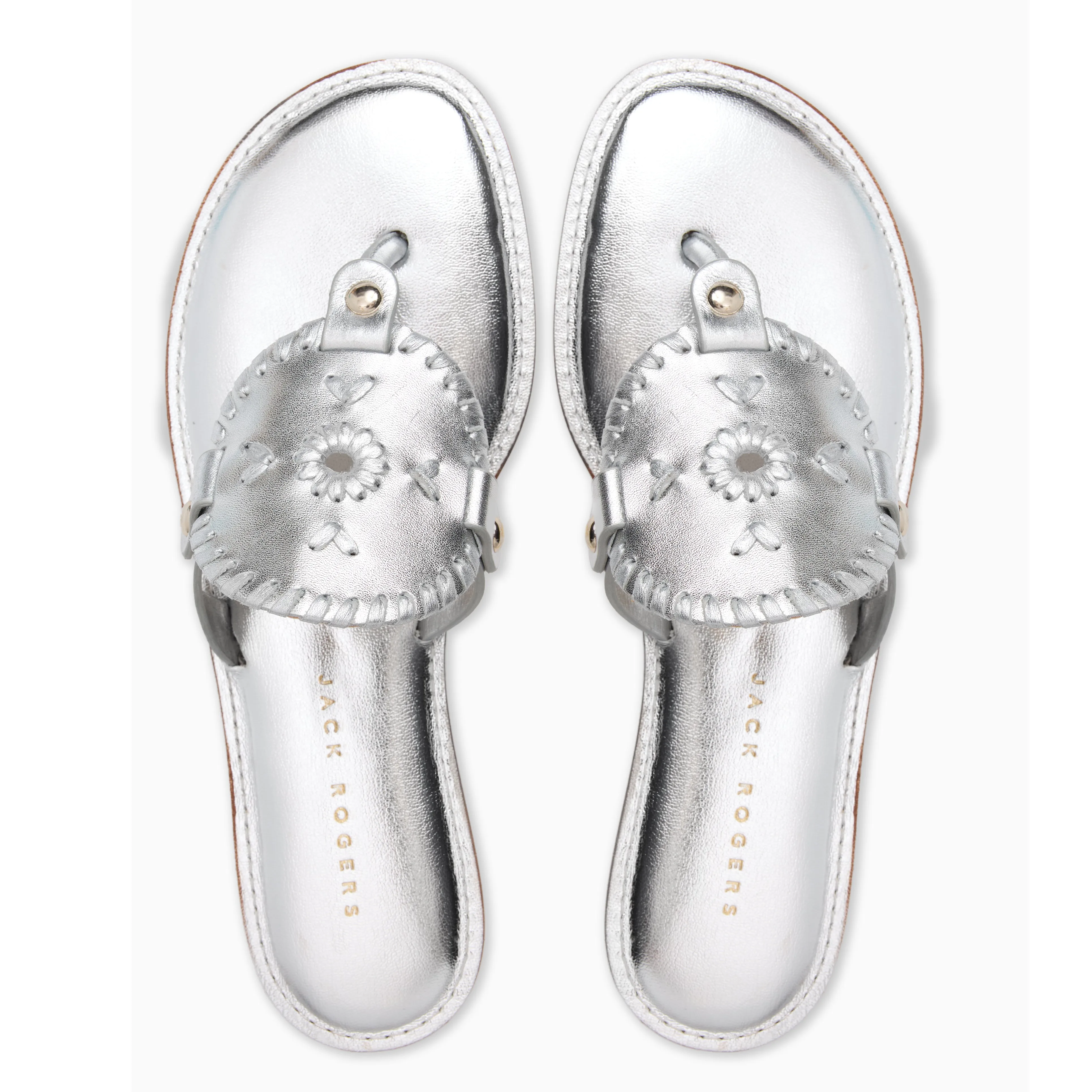Collins Metallic Leather Flat Sandal Tone Play Wind Safe