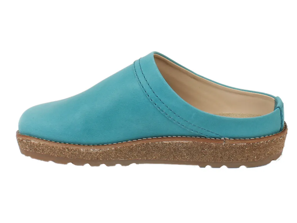 Angel Mood Haflinger Leather Clogs Travel Aqua