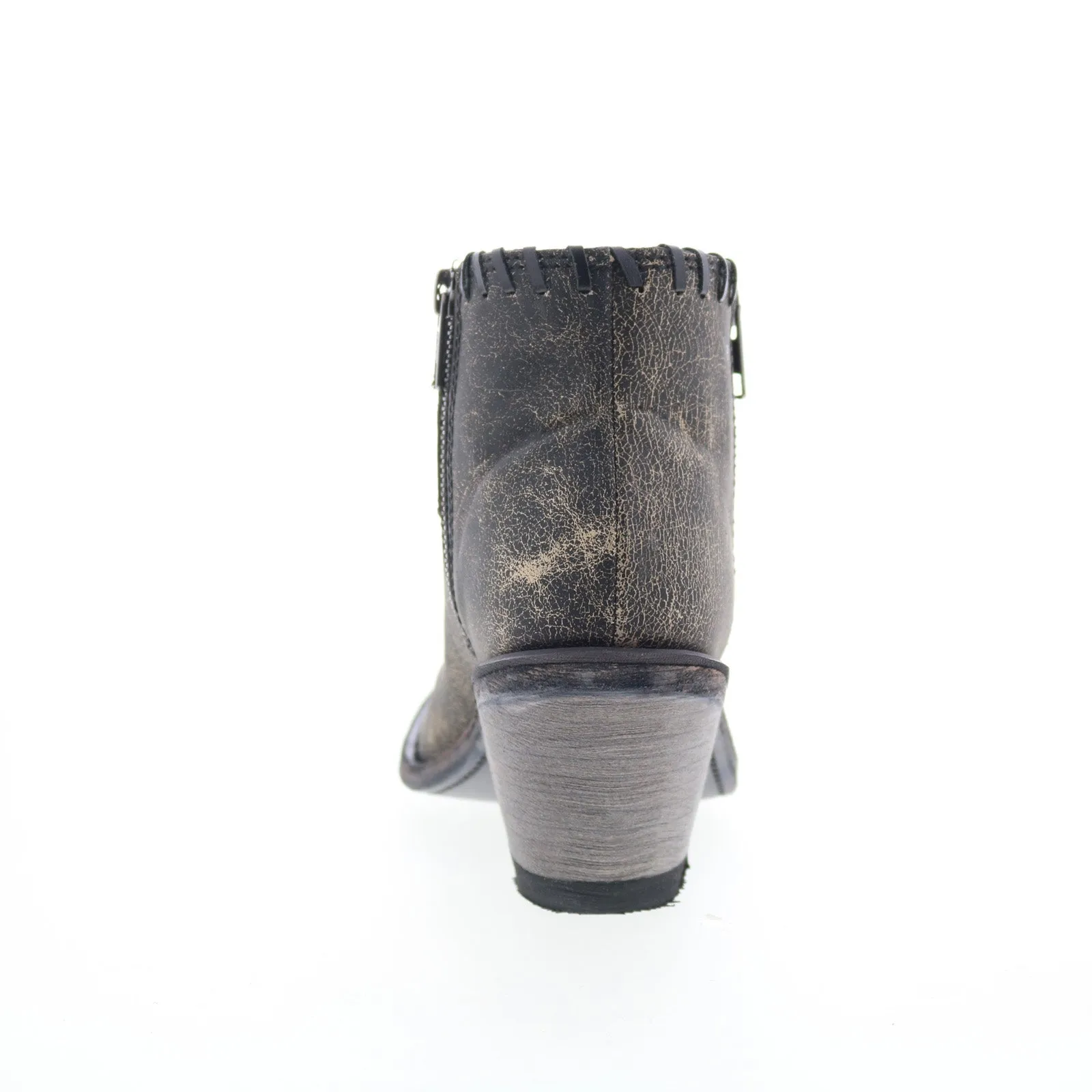 Jama Old West Snip Toe 18155 Womens Gray Leather Zipper Western Boots Comfortable Feel Wind Shield