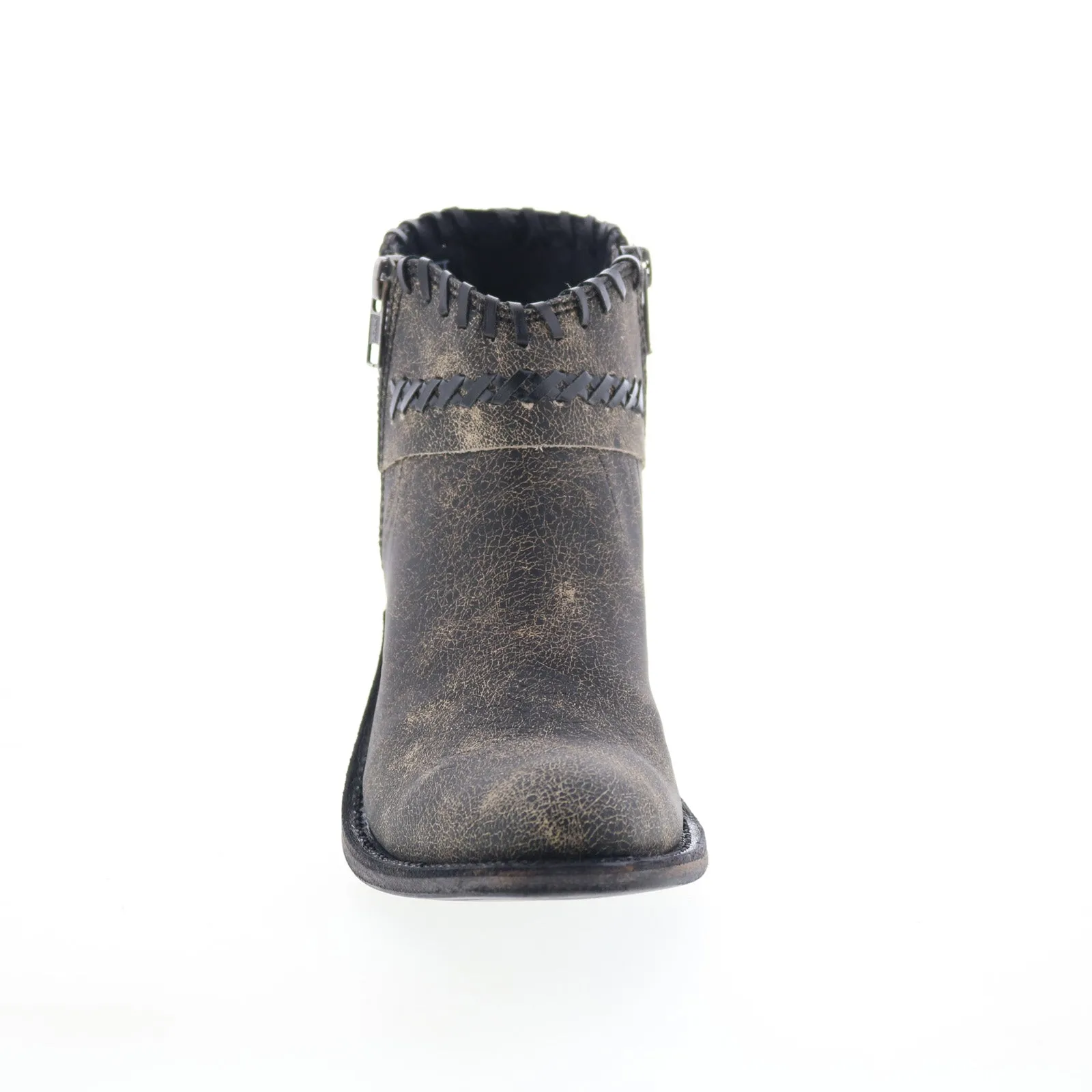 Jama Old West Snip Toe 18155 Womens Gray Leather Zipper Western Boots Flexible Upper Earth Tones
