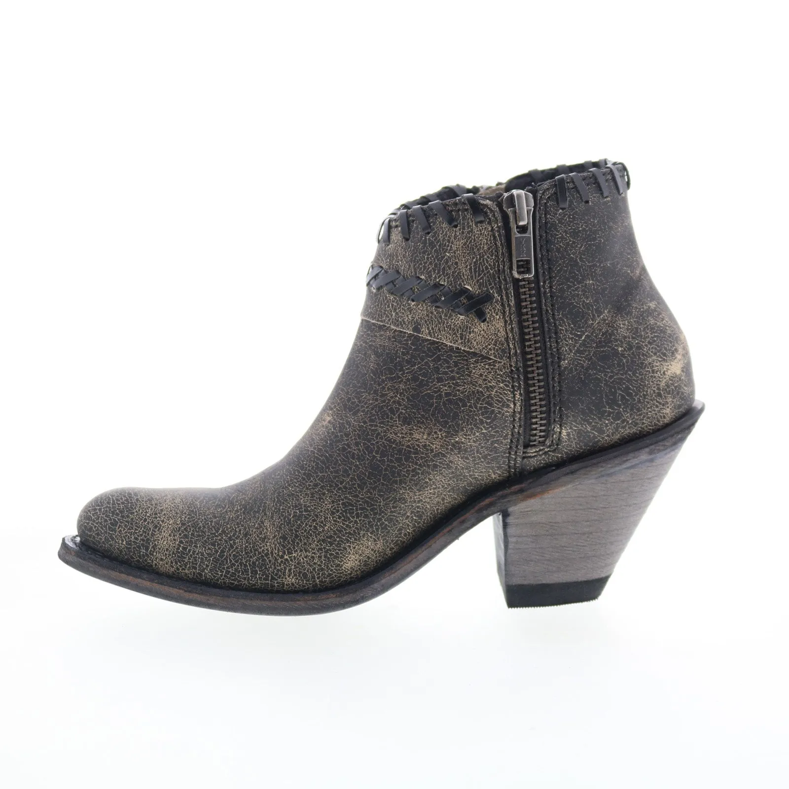 Everyday Use quick-drying Jama Old West Snip Toe 18155 Womens Gray Leather Zipper Western Boots