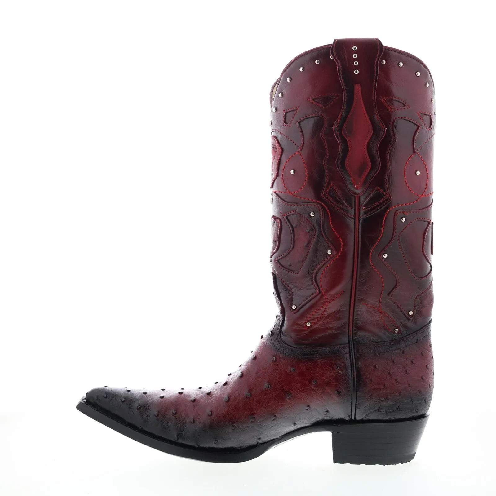 Los Altos 3X Toe Ostrich 95VF0343 Mens Burgundy Wide Cowboy Western Boots Industrial Site Quality Wear