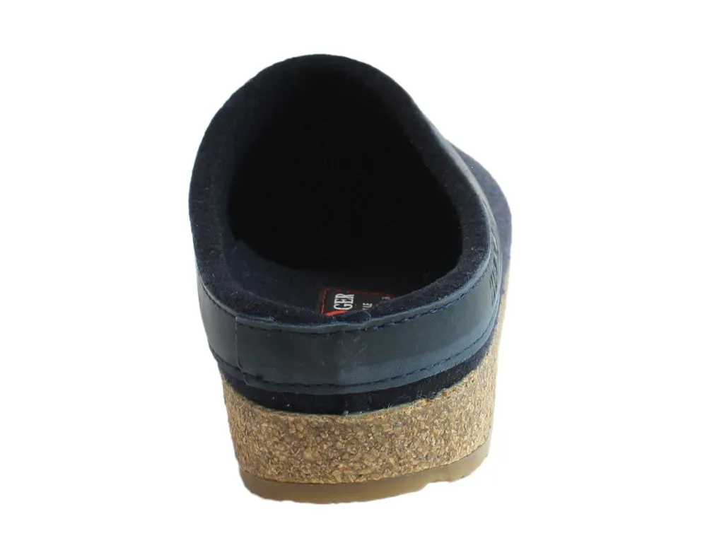 Haflinger Clogs Grizzly Torben Dark Navy Wet Grip