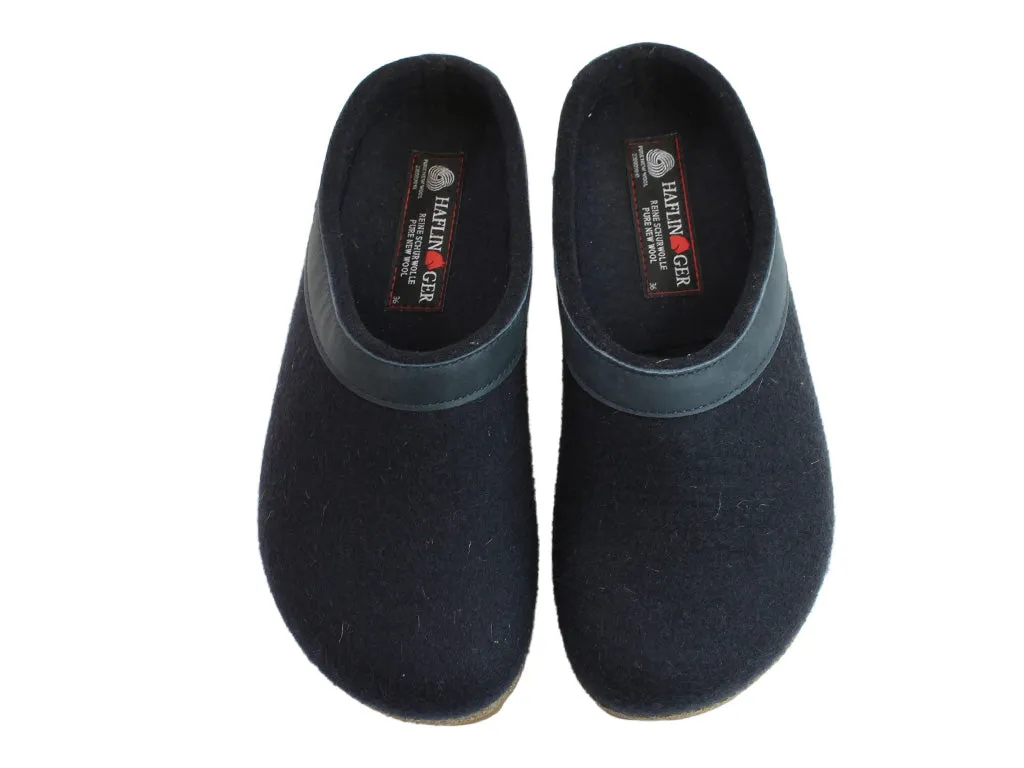 Haflinger Clogs Grizzly Torben Dark Navy Dual Tone Outfit Key