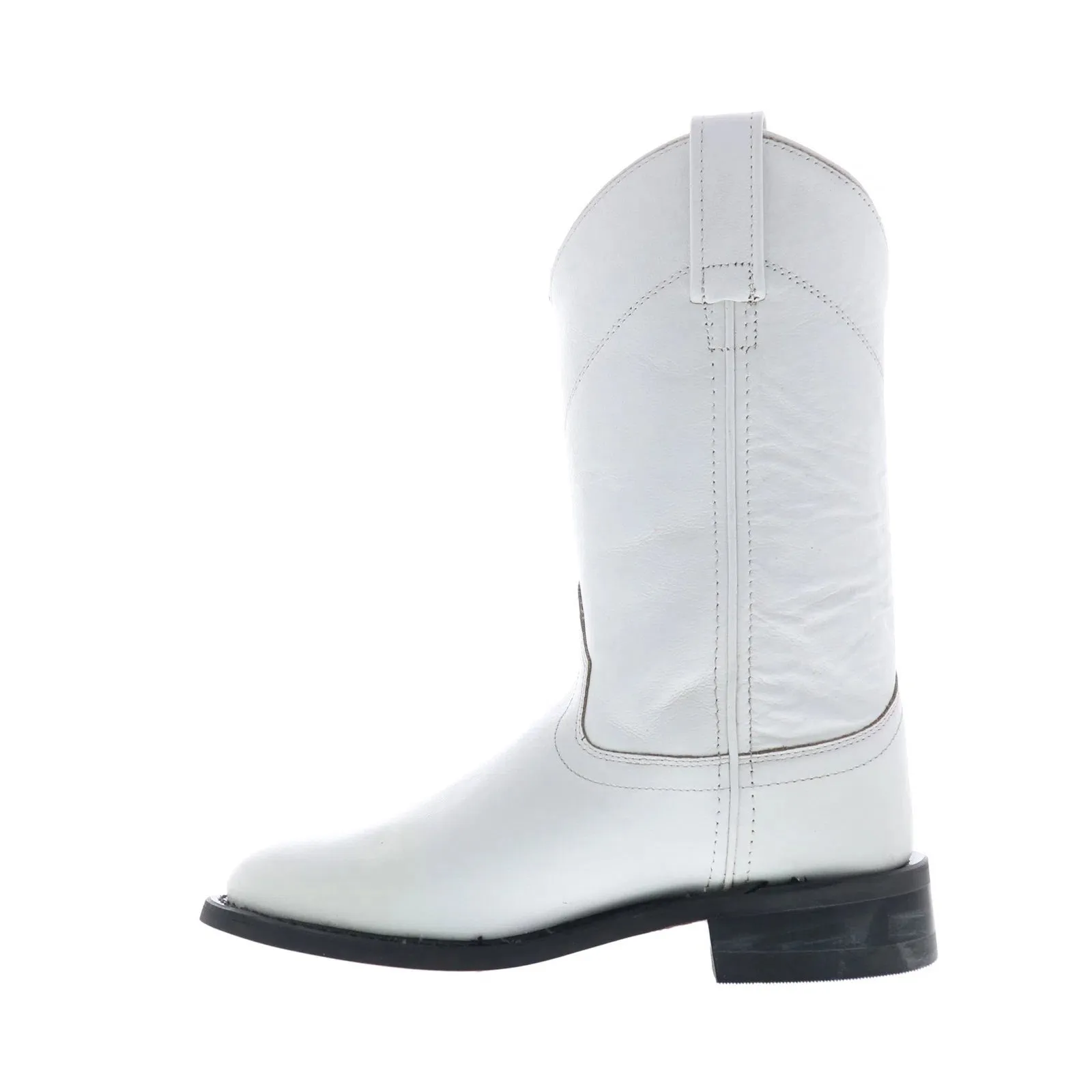 Neutral Style Comfort footbed Jama Old West SRL4021 Womens White Leather Slip On Cowboy Western Boots